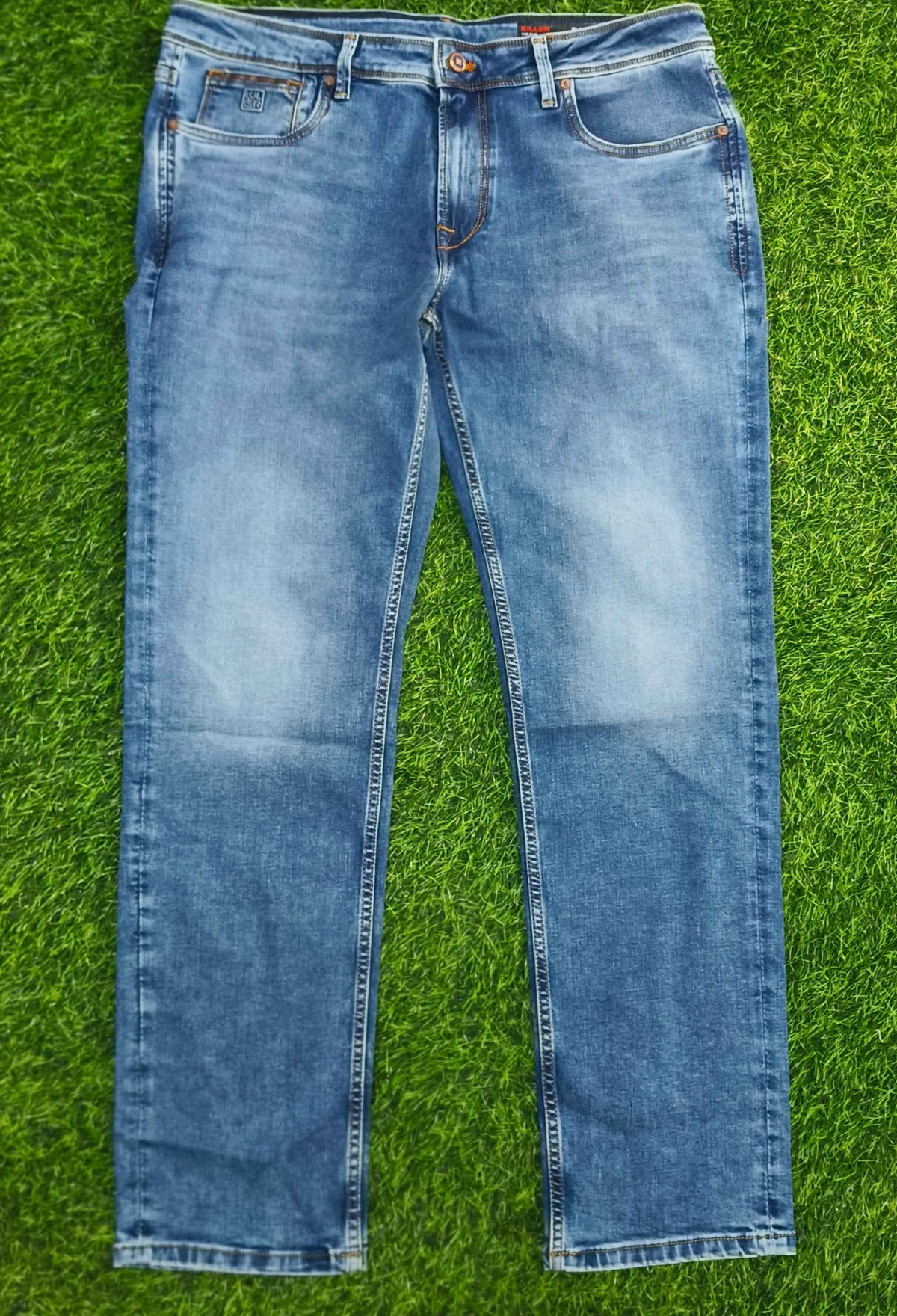 Men’s Blue Washed Slim Fit Denim Jeans