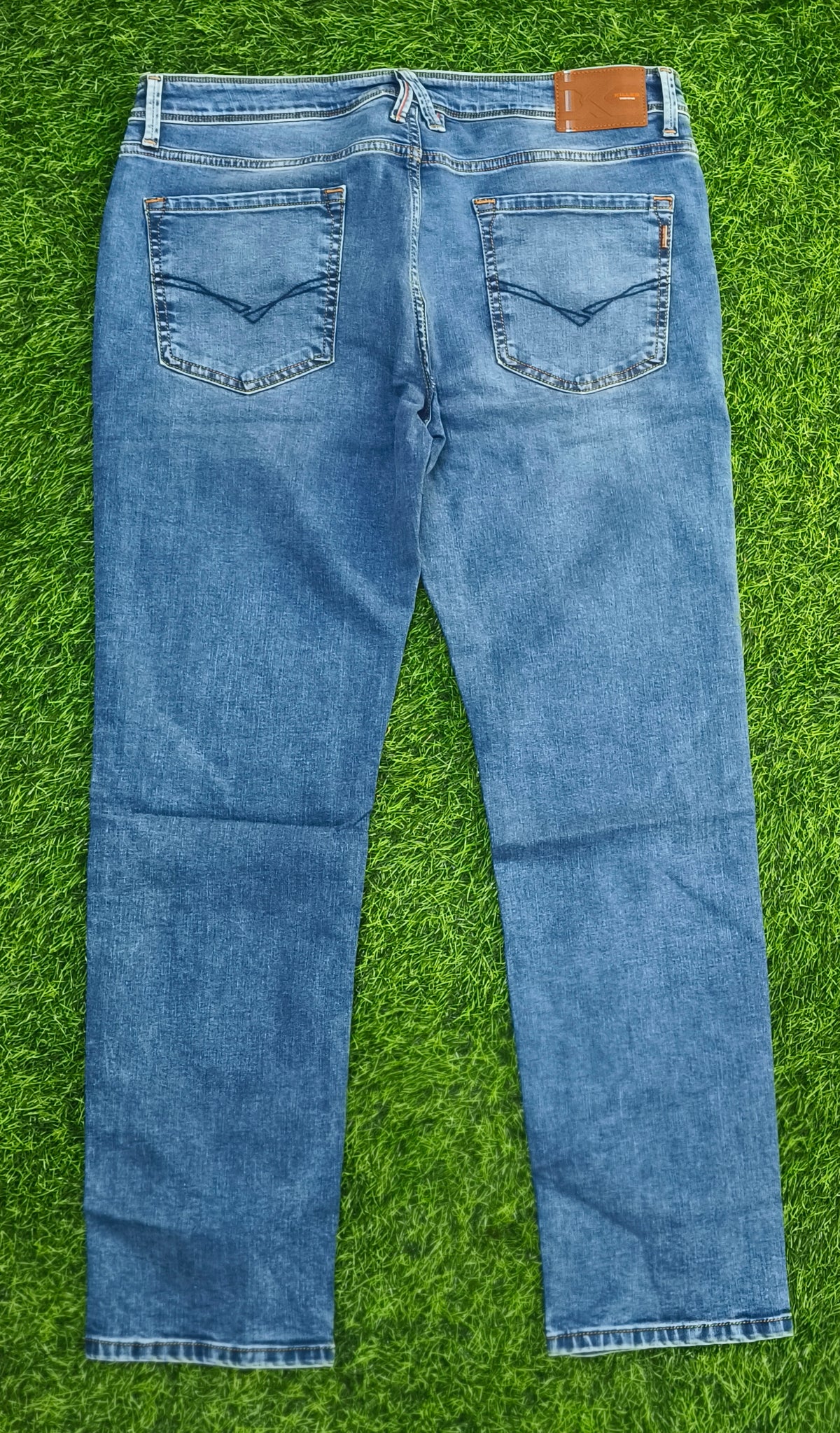Men’s Blue Washed Slim Fit Denim Jeans