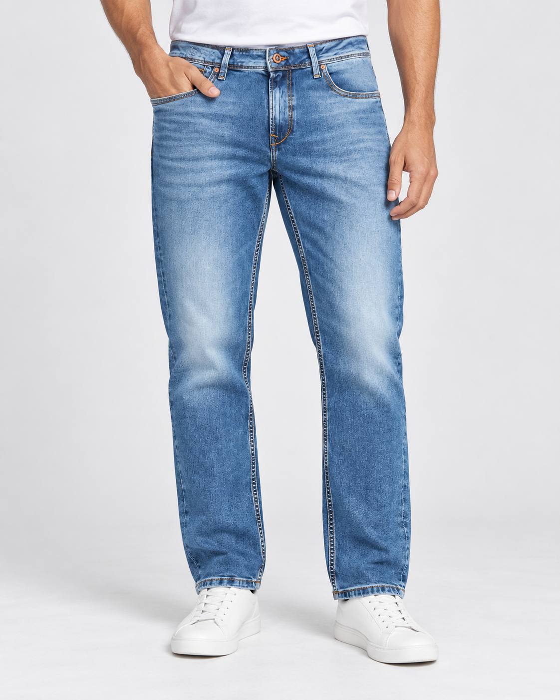 Men’s Blue Washed Slim Fit Denim Jeans