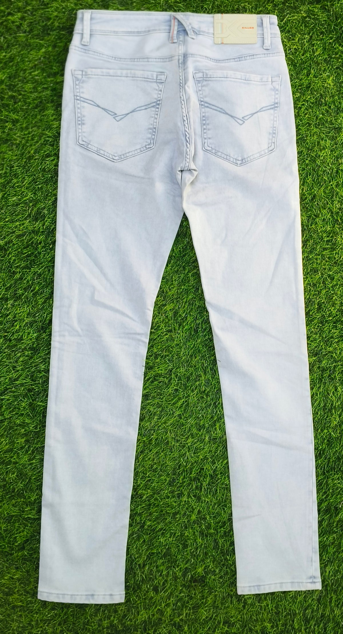 Men’s Ice Blue Washed Skinny Fit Denim Jeans