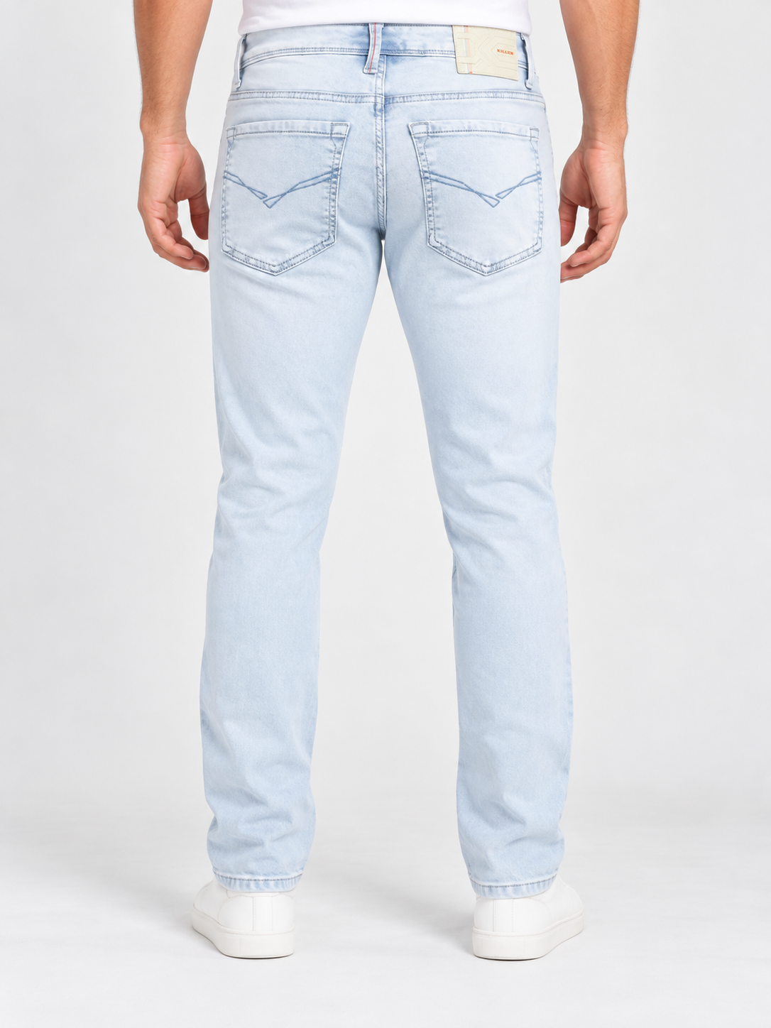 Men’s Ice Blue Washed Skinny Fit Denim Jeans