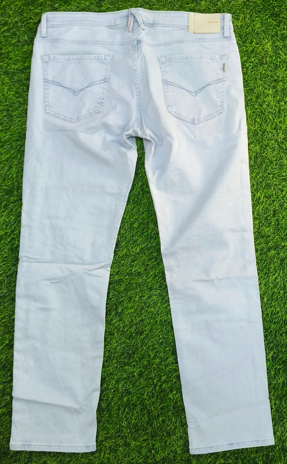 Men’s Ice Blue Washed Slim Fit Denim Jeans