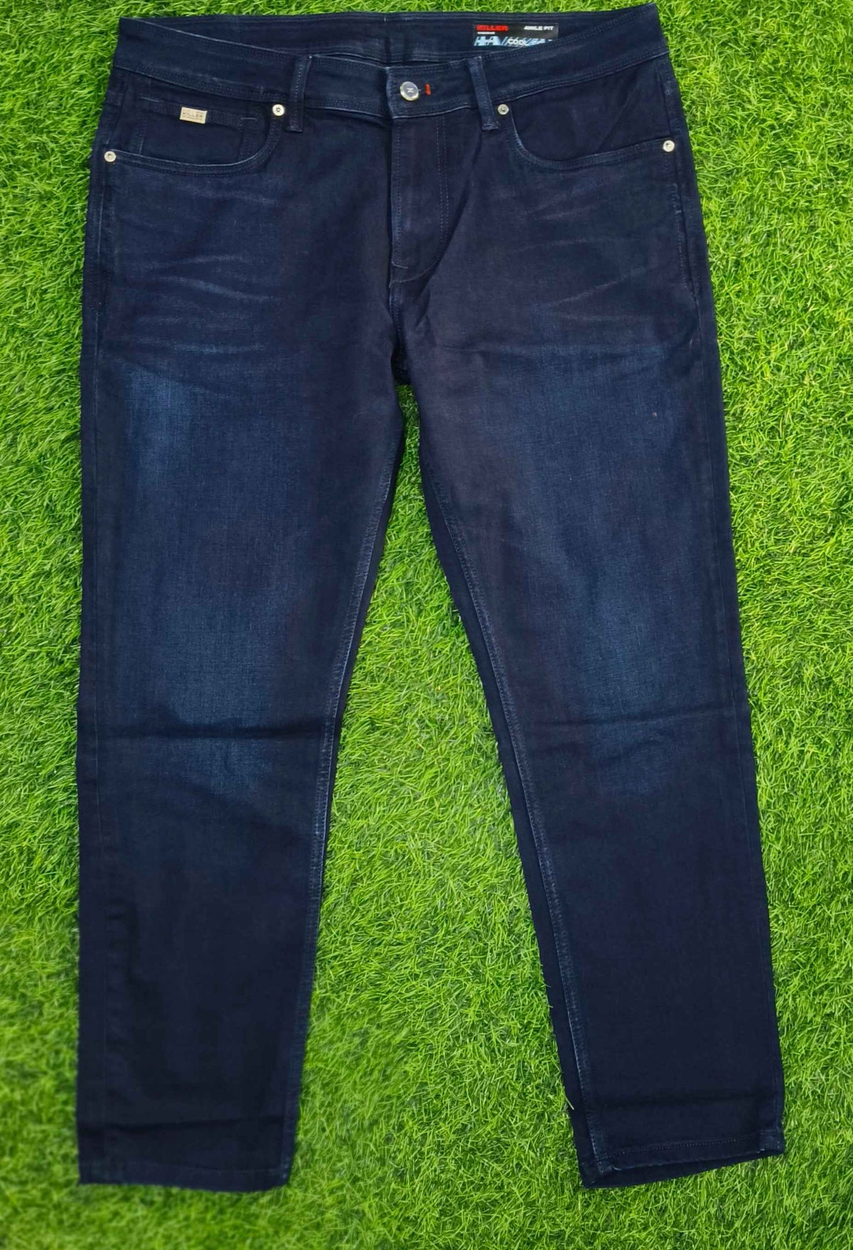 Men’s Dark Navy Blue Ankle Fit Denim Jeans