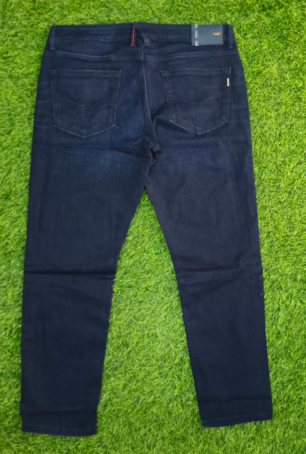 Men’s Dark Navy Blue Ankle Fit Denim Jeans