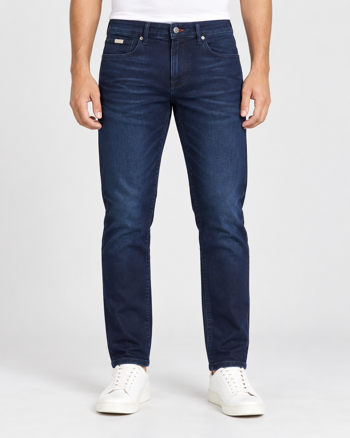 Men’s Dark Navy Blue Ankle Fit Denim Jeans