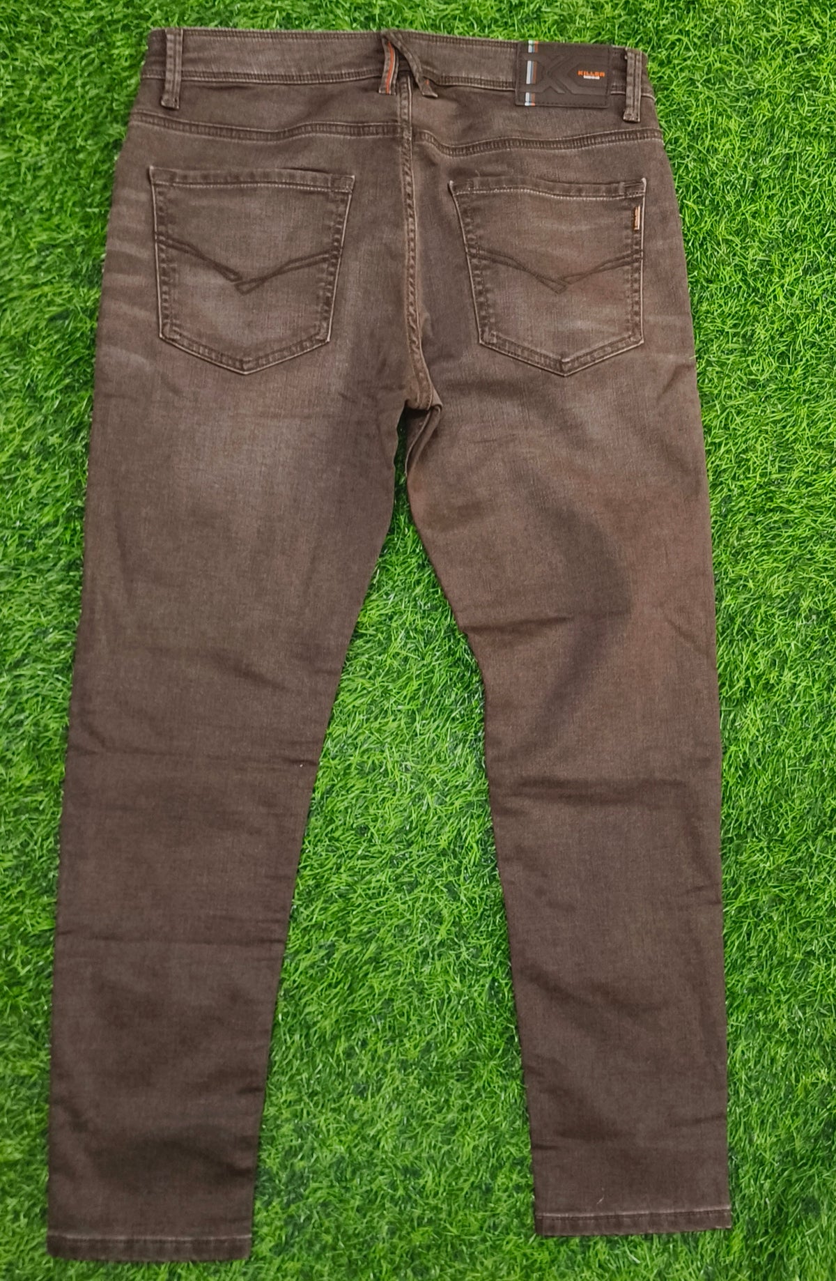 Men’s Brown Washed Ankle Fit Denim Jeans
