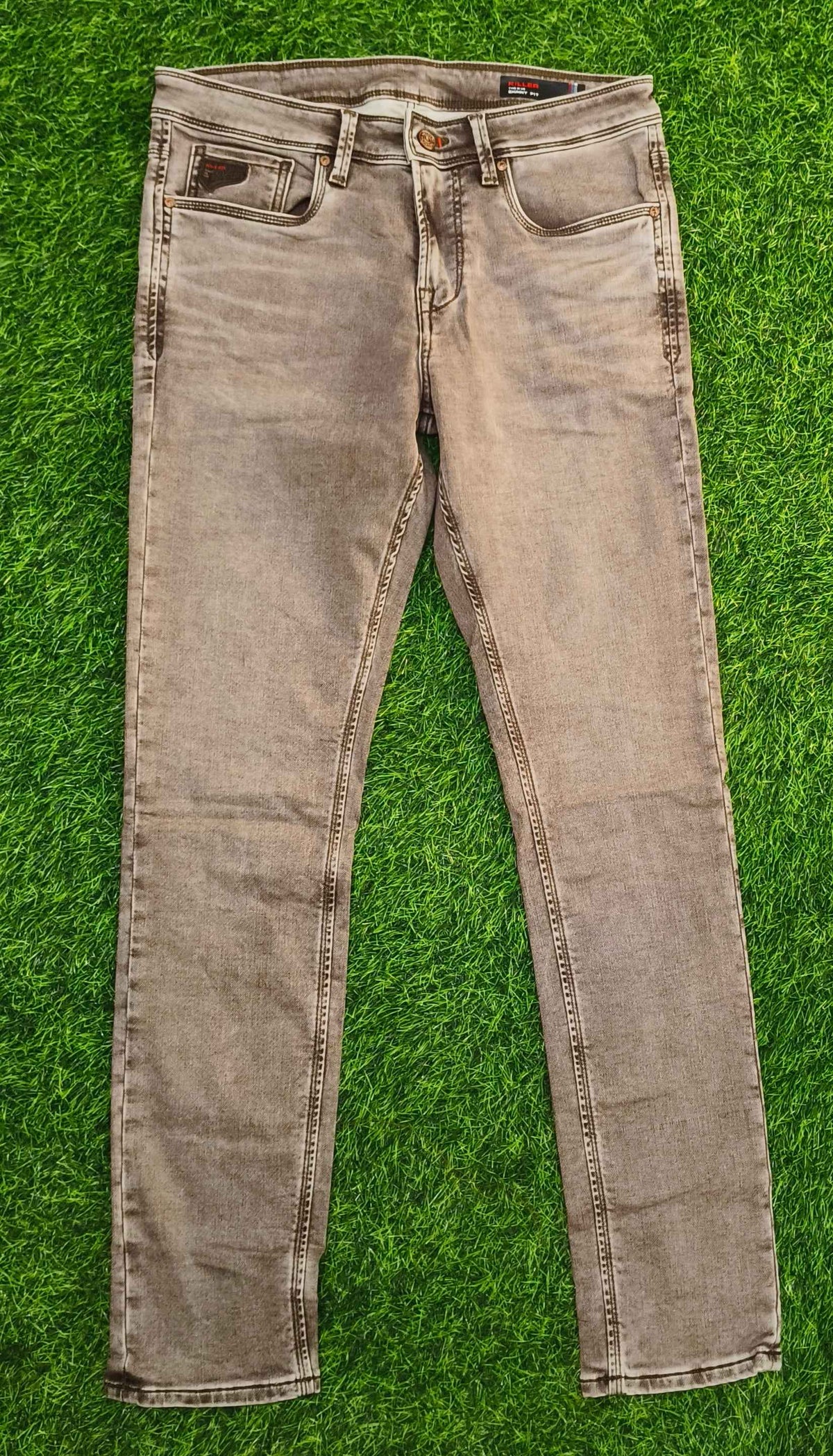 Men’s Light Brown Washed Skinny Fit Jeans