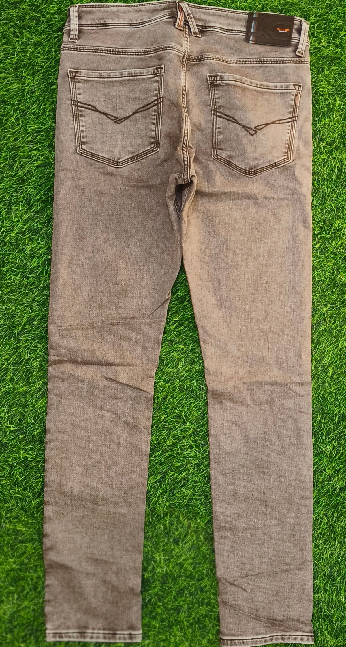 Men’s Light Brown Washed Skinny Fit Jeans