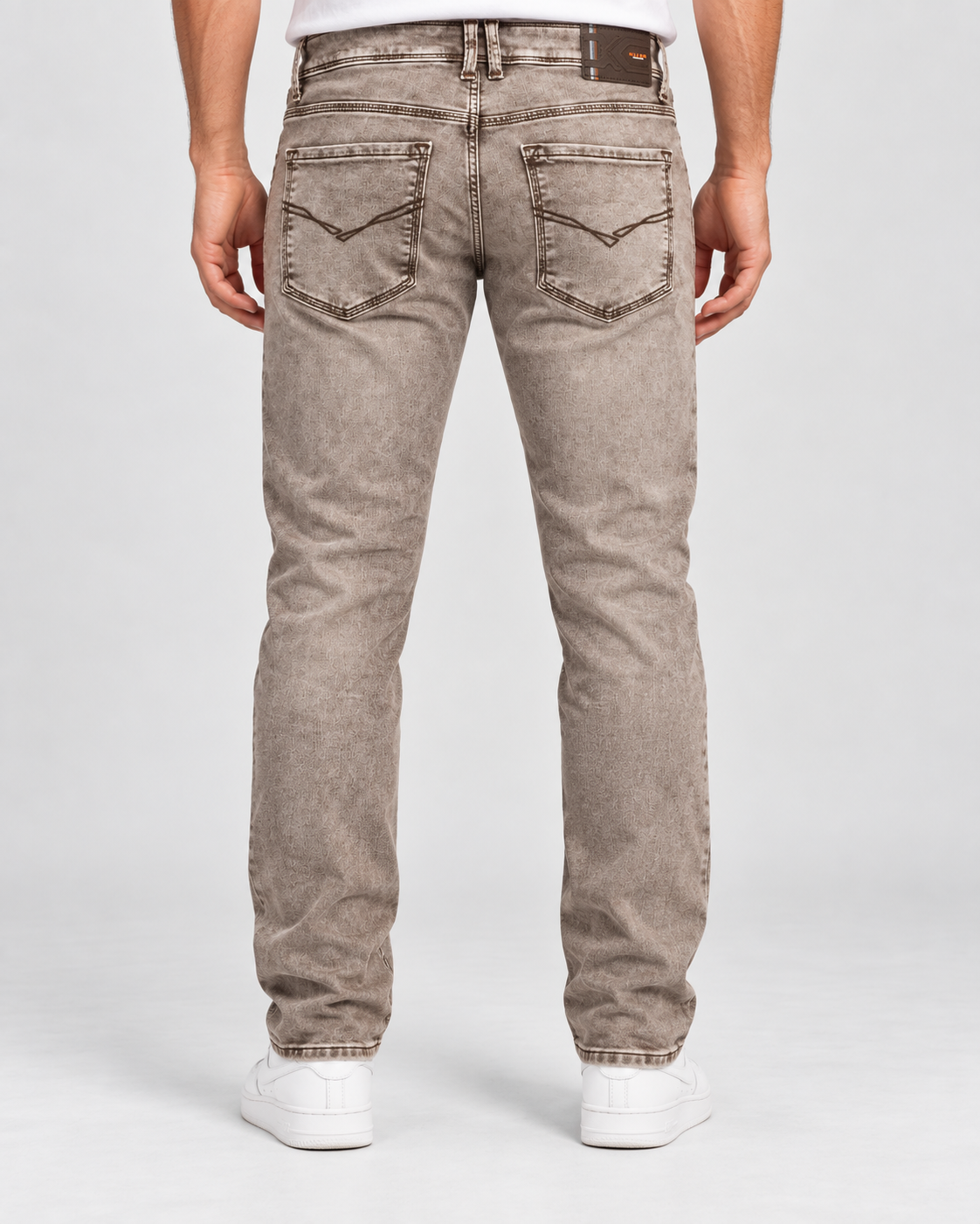 Men’s Light Brown Washed Skinny Fit Jeans