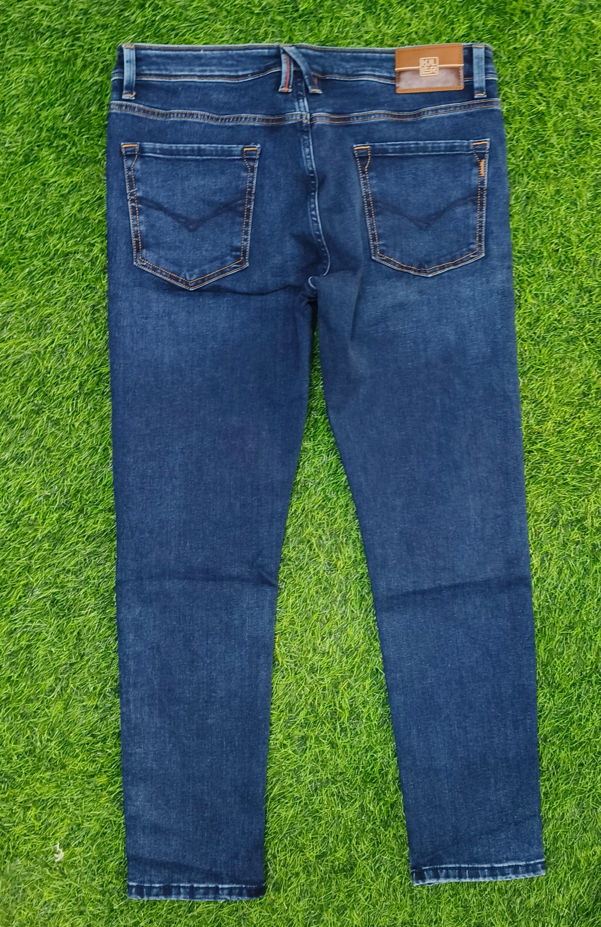 Men’s Dark Blue Washed Skinny Fit Jeans