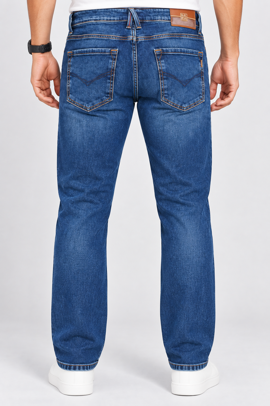 Men’s Dark Blue Washed Skinny Fit Jeans