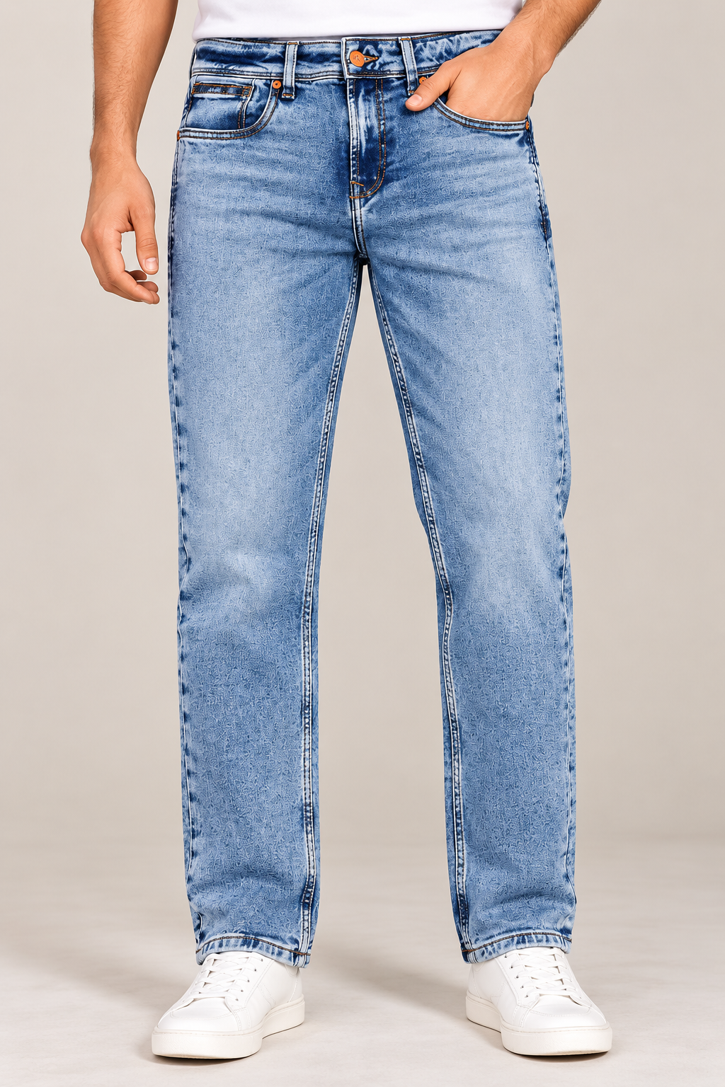 Men’s Premium Light Blue Washed Slim Fit Jeans