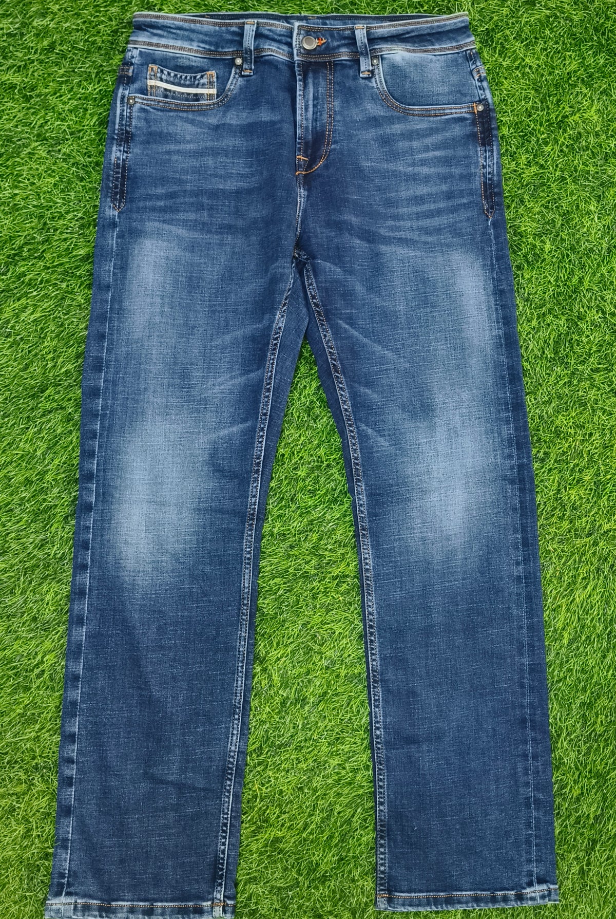 Men’s Premium Blue Washed Straight Fit Jeans