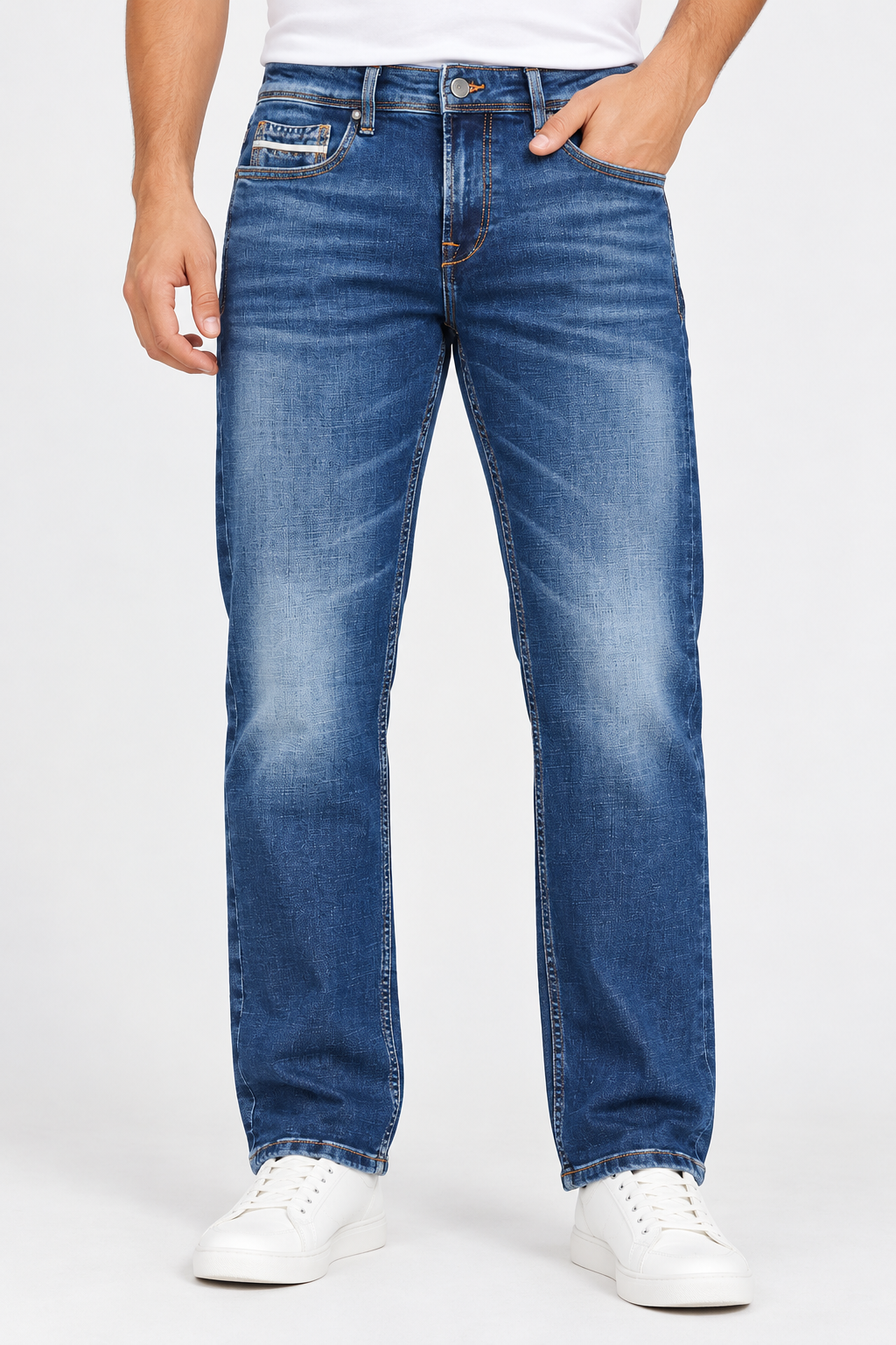 Men’s Premium Blue Washed Straight Fit Jeans
