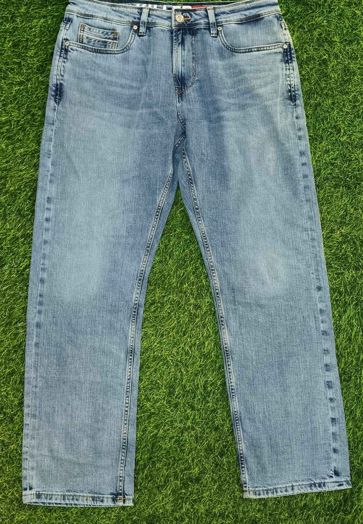 Men’s Light Blue Washed Straight Fit Jeans