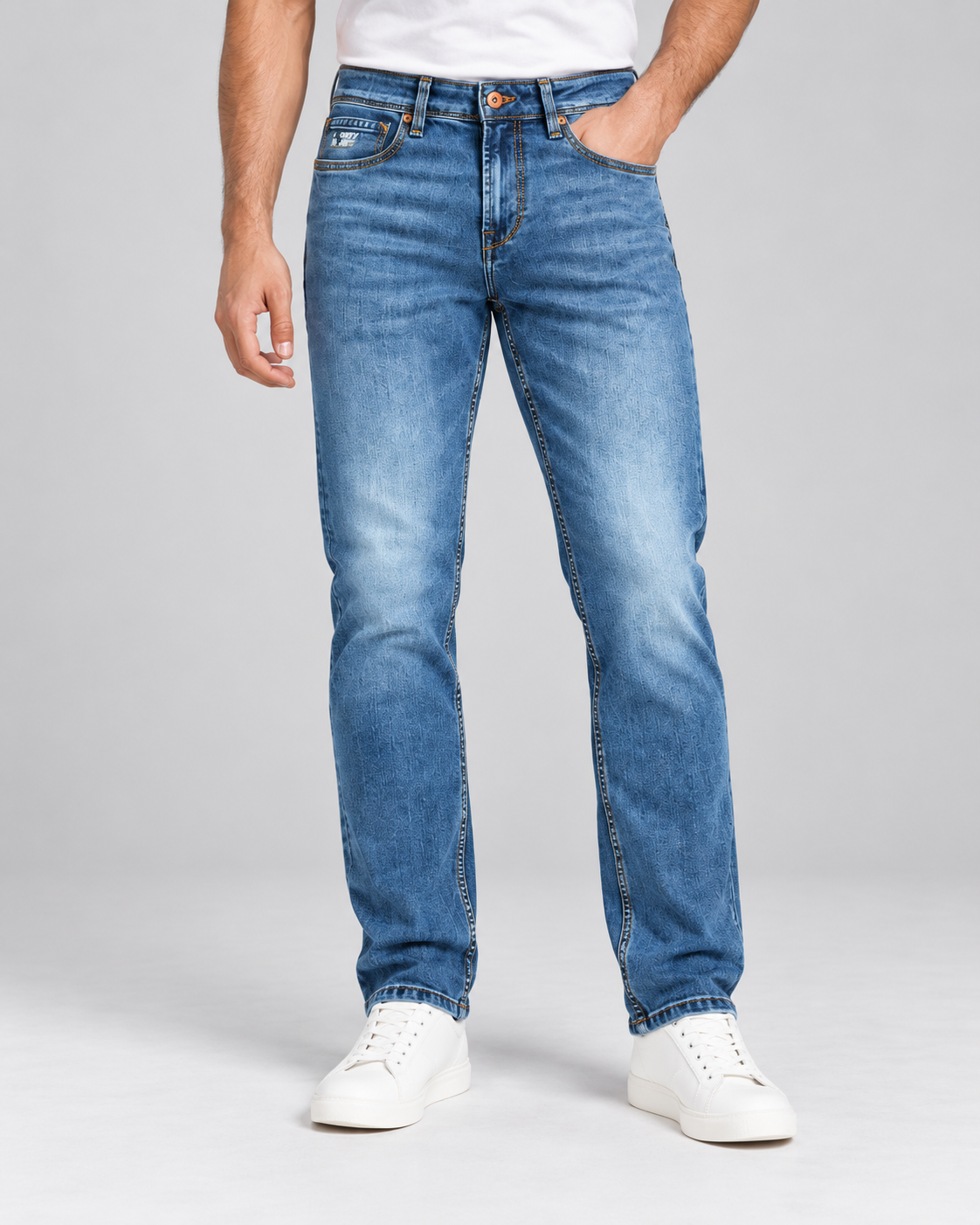 Men’s Blue Premium Washed Ankle Fit Jeans