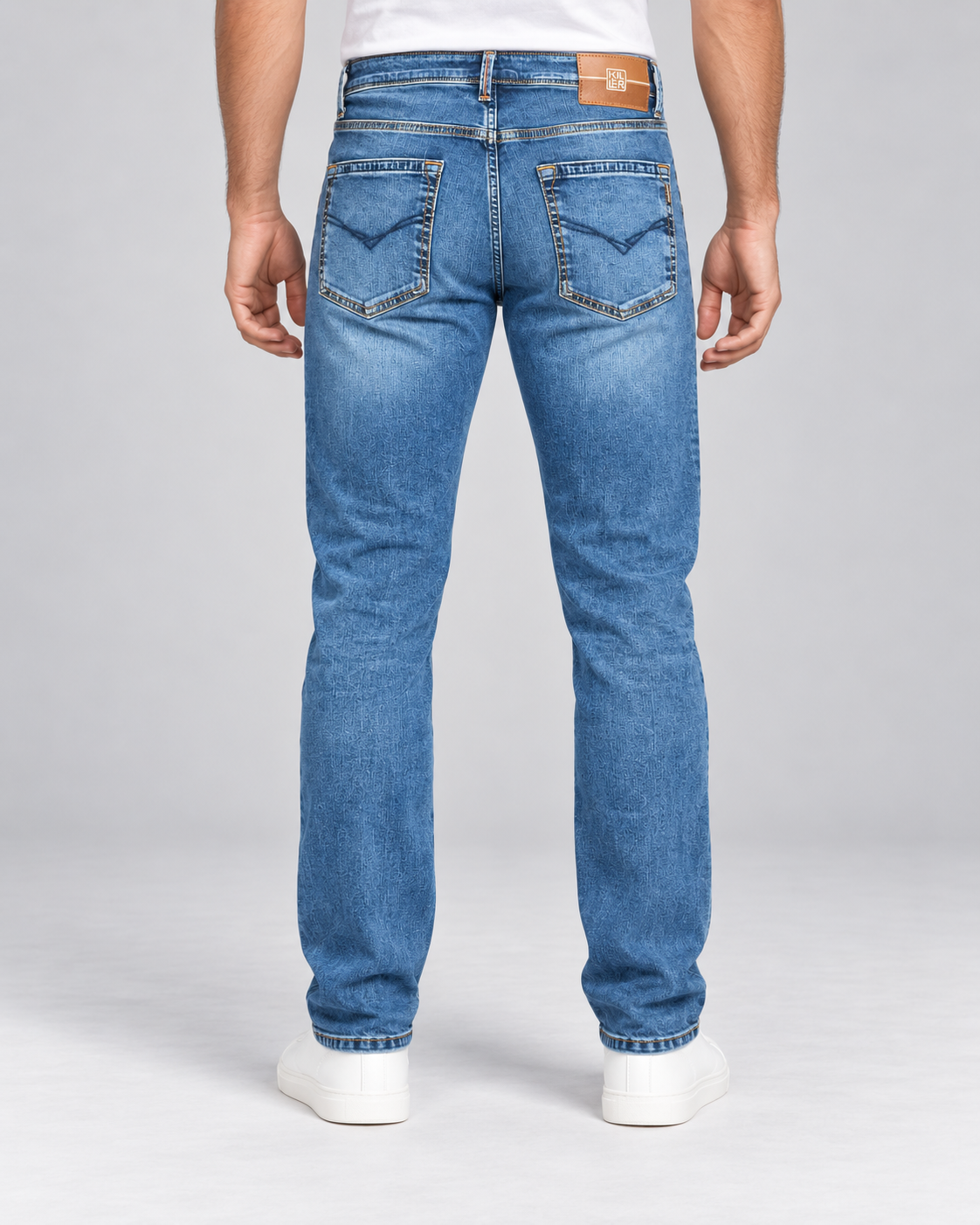 Men’s Blue Premium Washed Ankle Fit Jeans