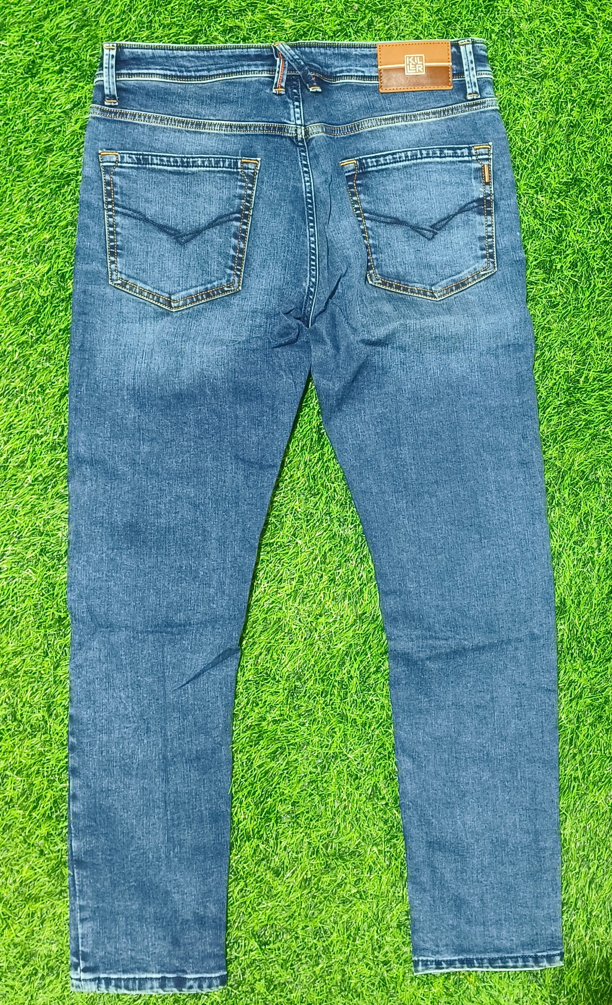 Men’s Blue Premium Washed Ankle Fit Jeans
