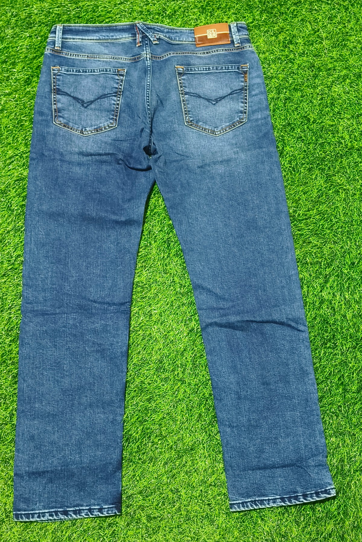 Men’s Blue Washed Straight Fit Jeans