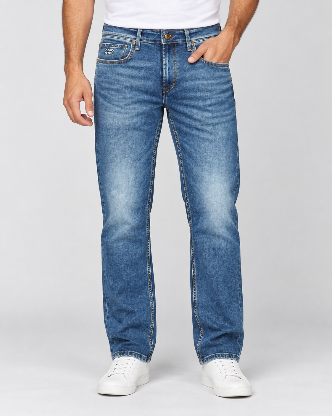 Men’s Blue Washed Straight Fit Jeans