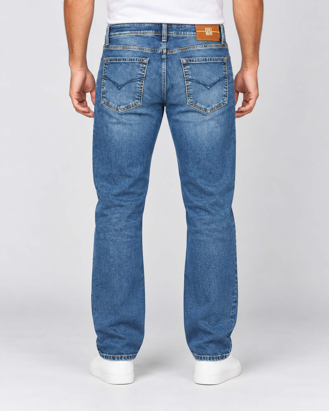Men’s Blue Washed Straight Fit Jeans