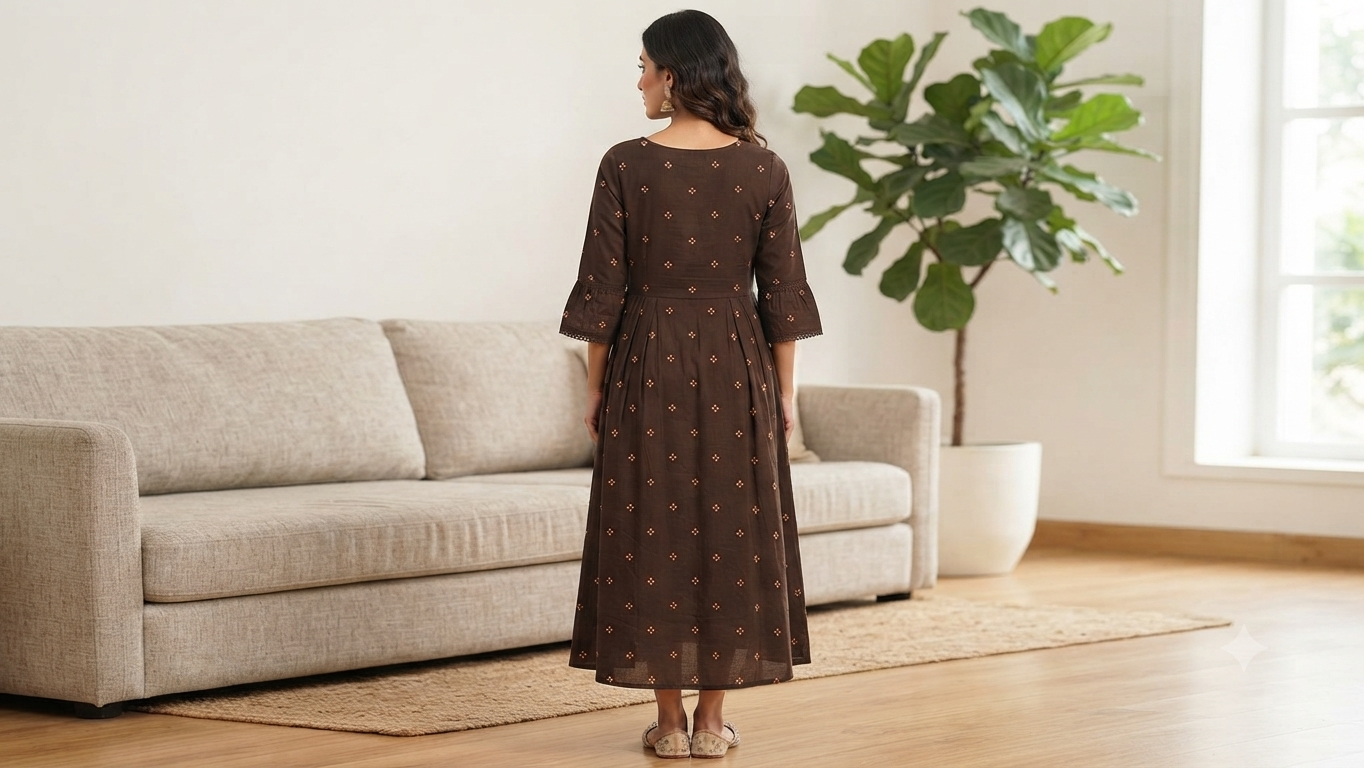 Elegant Olive Green Floral Embroidered Cotton 3-Piece Kurti Set