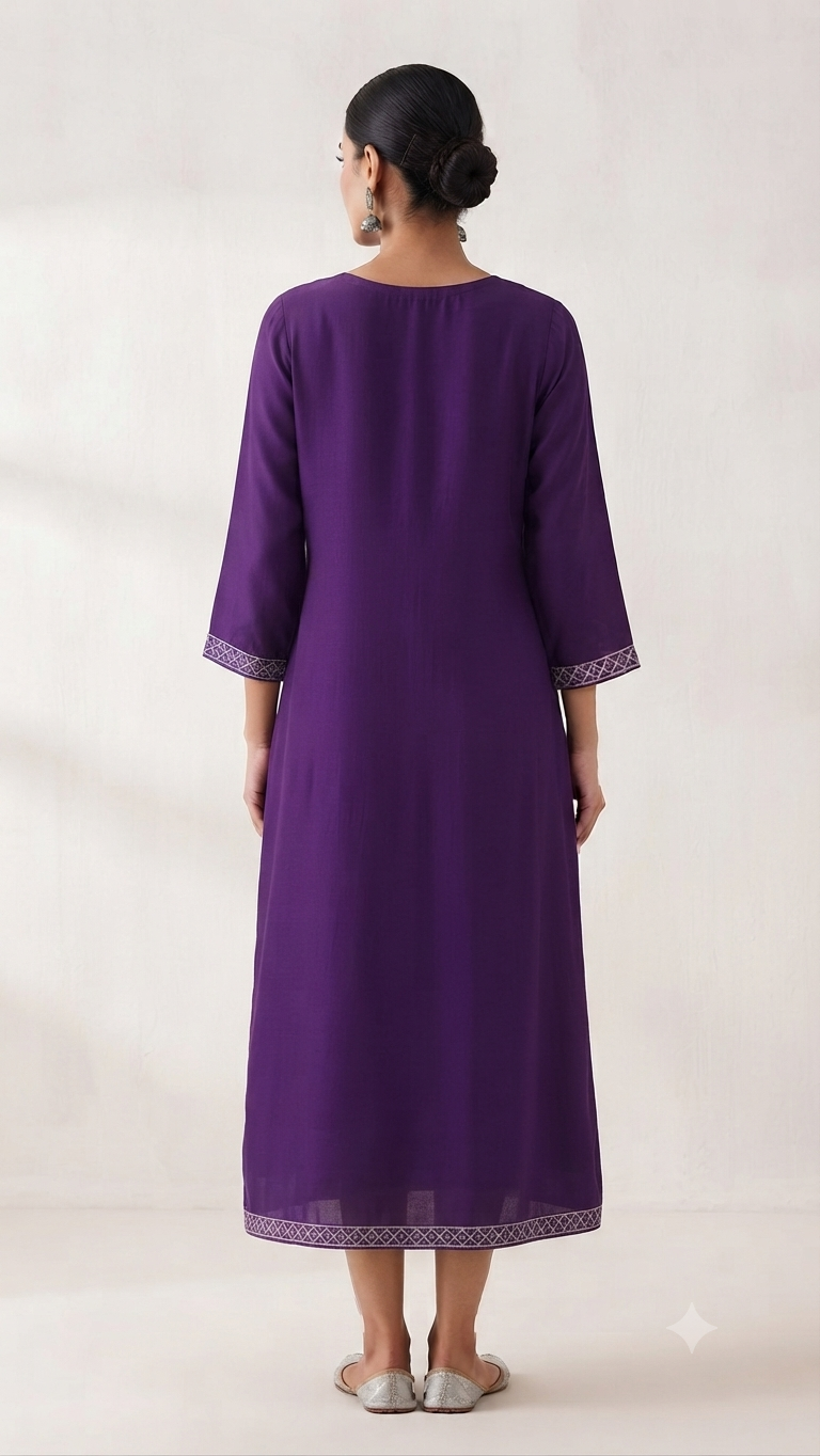 Elegant Teal Blue Printed Single Piece Kurti