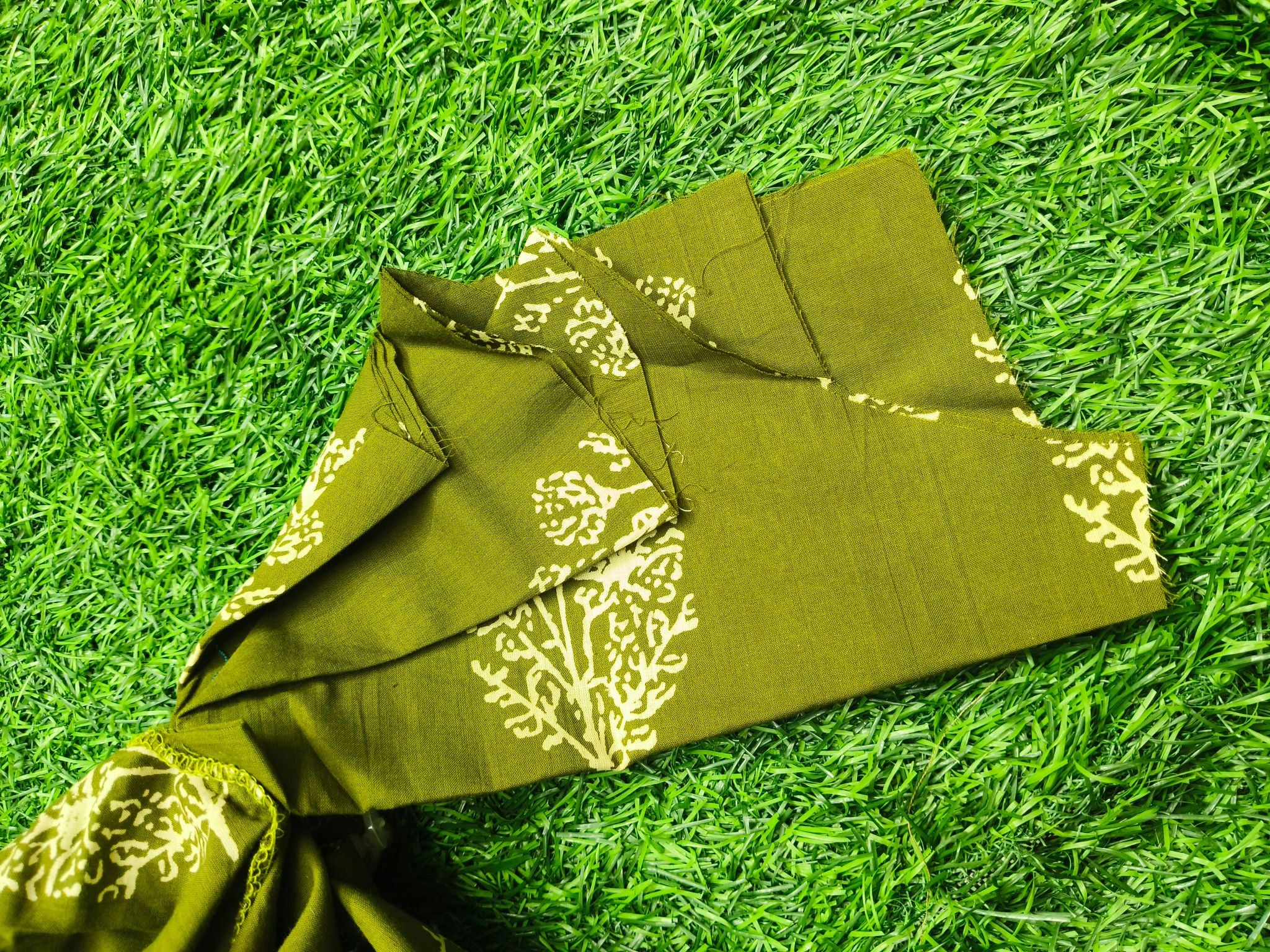 Women's Festive Olive Green Sleeveless Kurti with Decorative Neckline