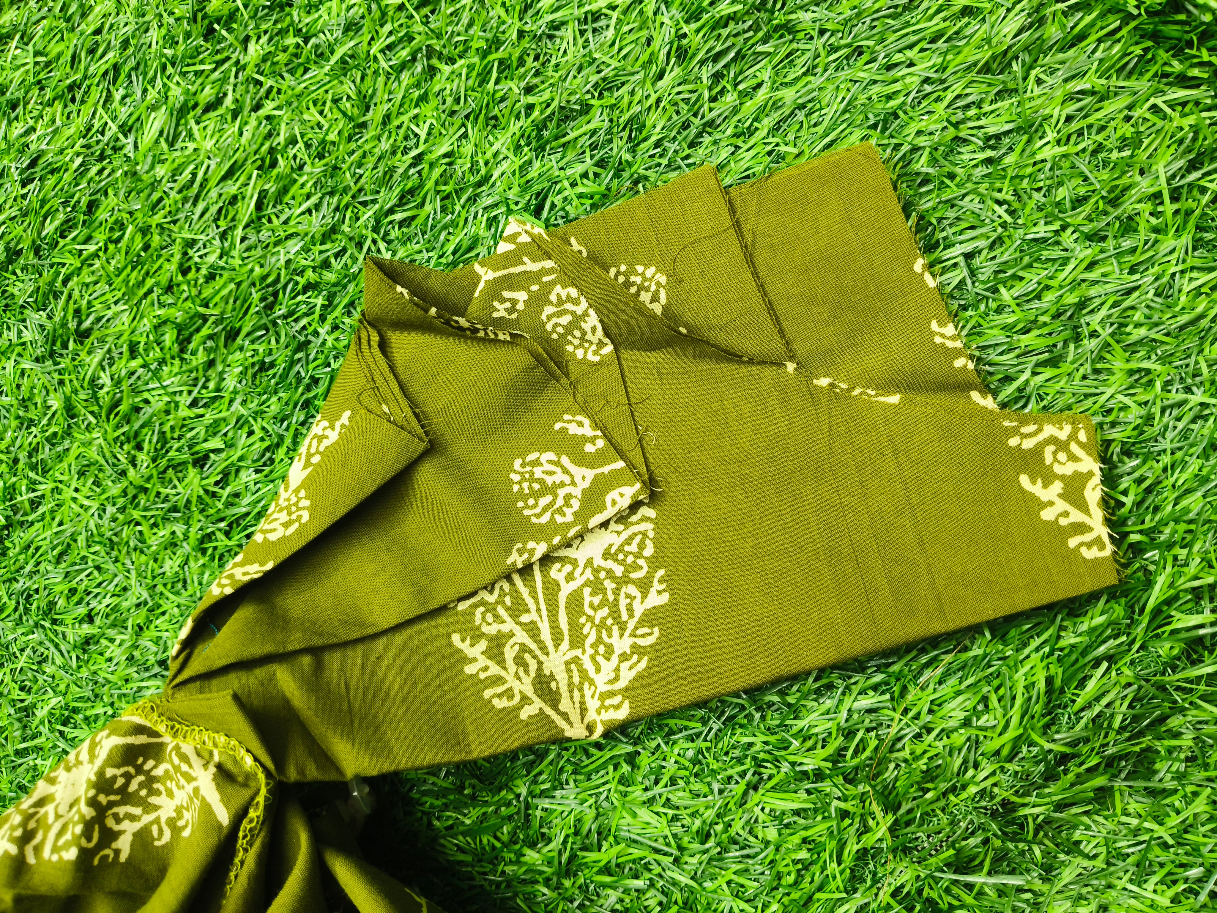 Women's Festive Olive Green Sleeveless Kurti with Decorative Neckline