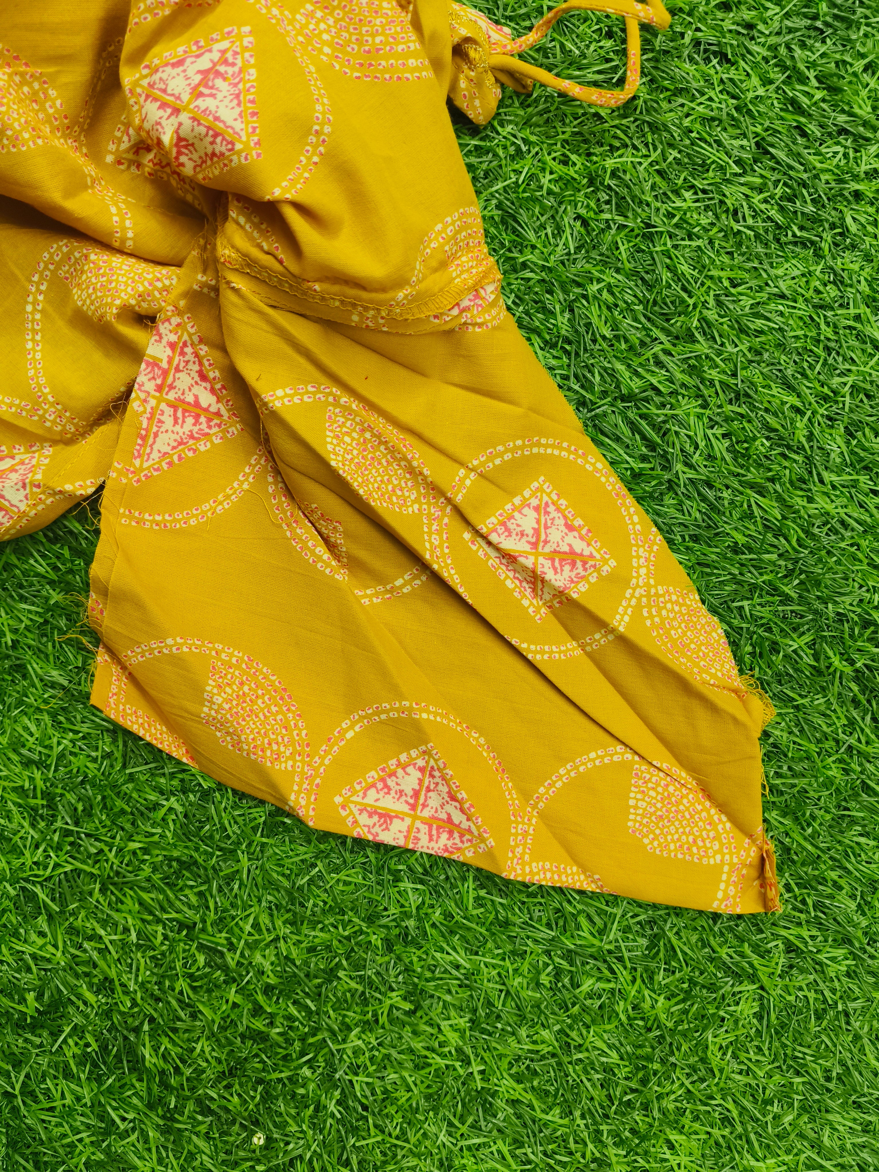Women's Elegant Lemon Yellow 2-Piece Kurti with Decorative Neckline