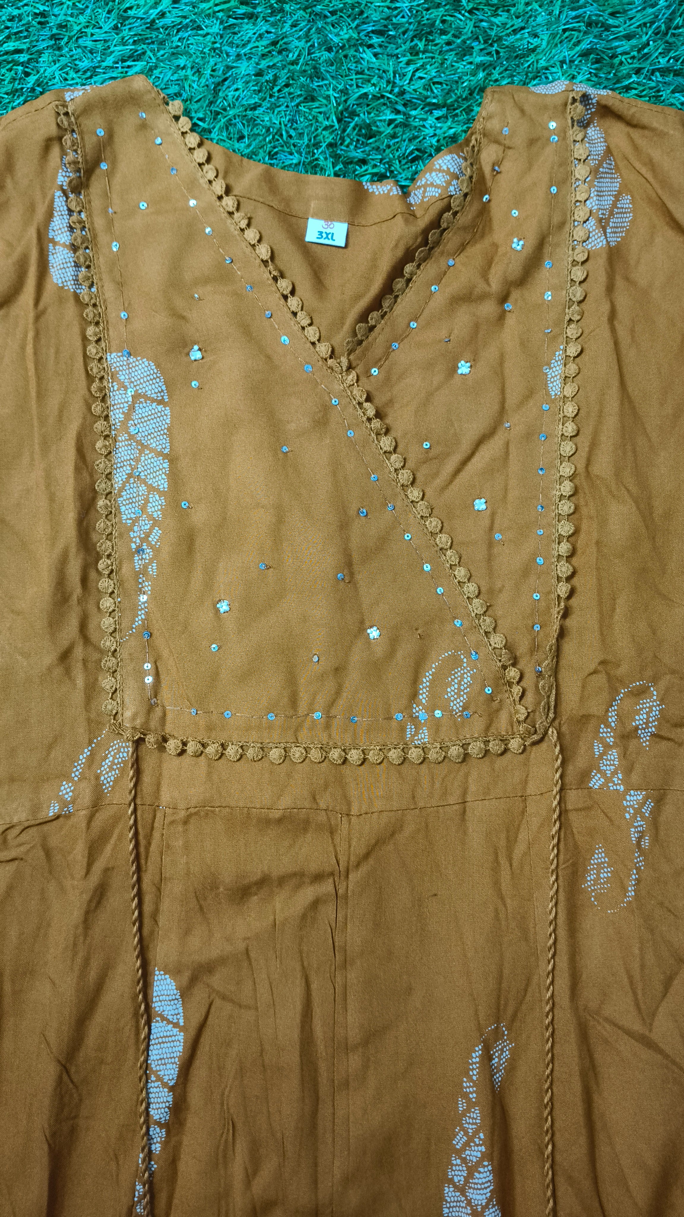 Elegant Mustard Yellow Printed Single Piece Kurti with Adjustable Waist Tie