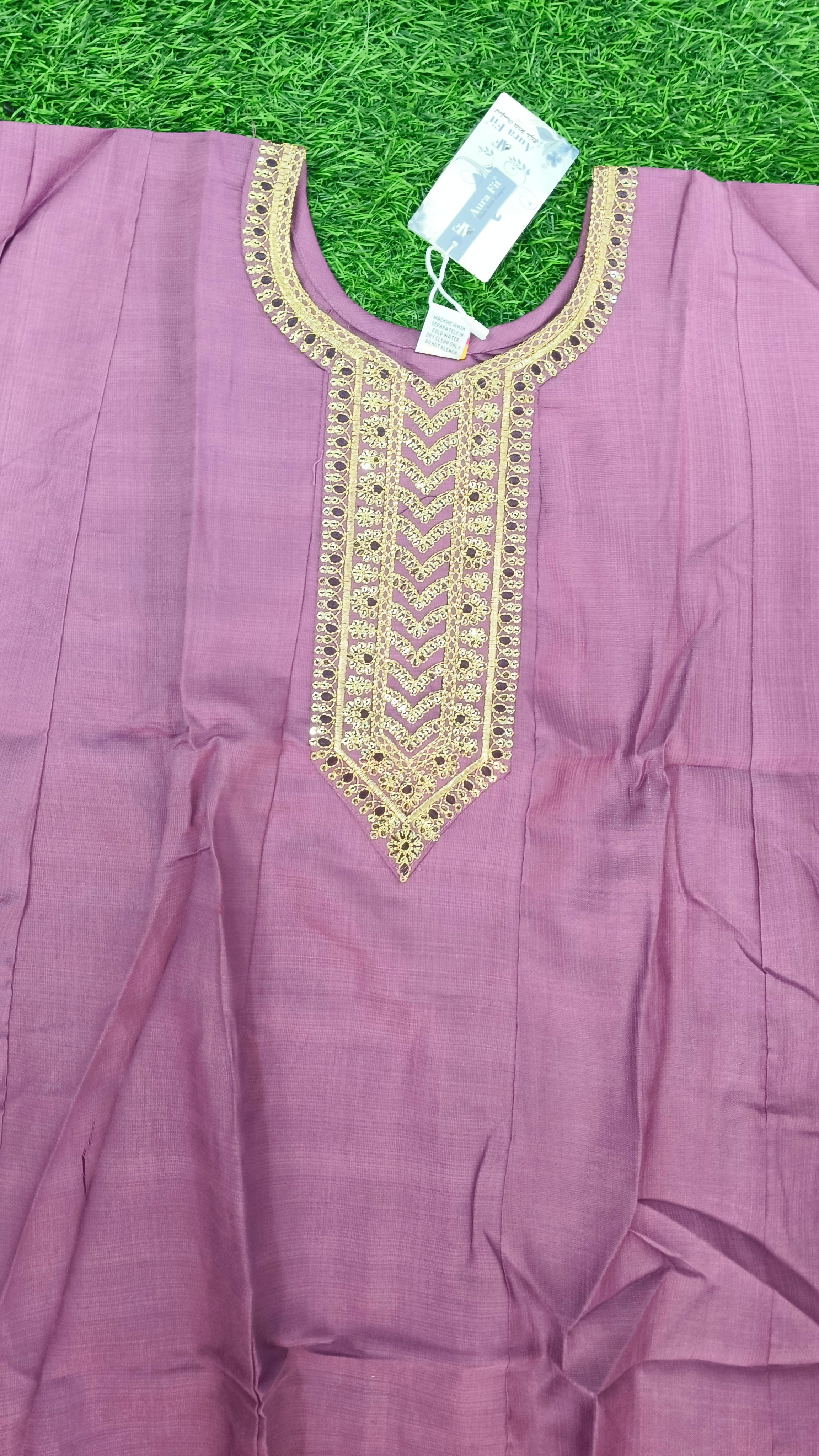 Elegant Mauve Embroidered Single Piece Kurti
