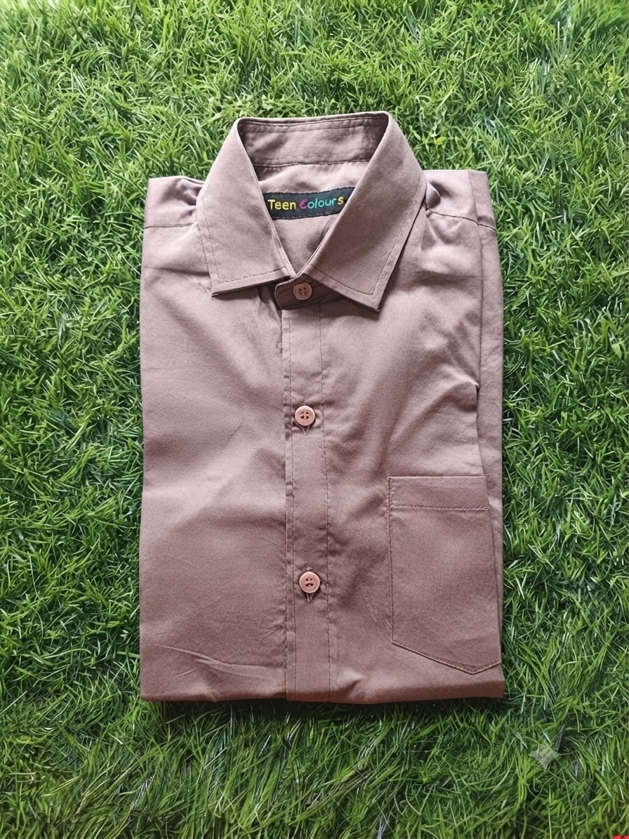Boys' Solid Mauve/Dusty Rose Long Sleeve Button Down Shirt