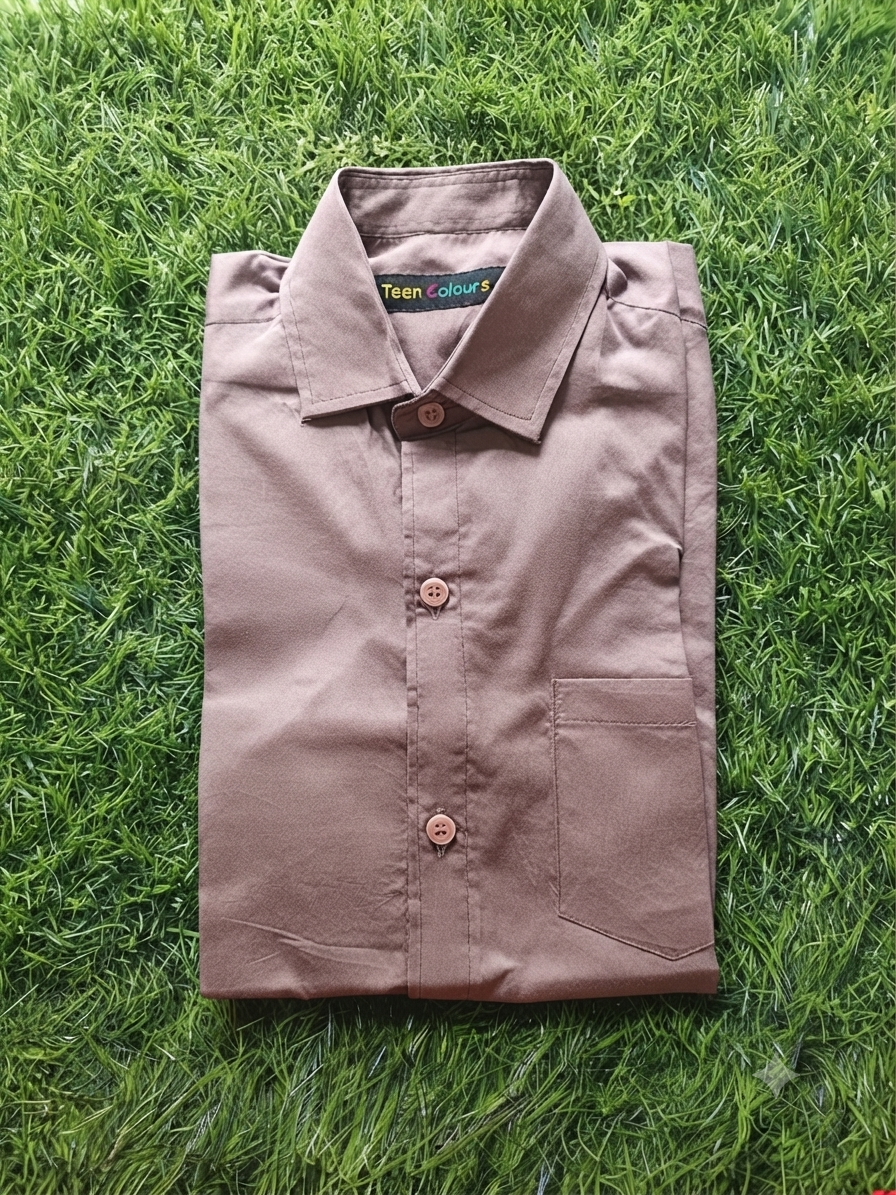 Boys' Solid Mauve/Dusty Rose Long Sleeve Button Down Shirt