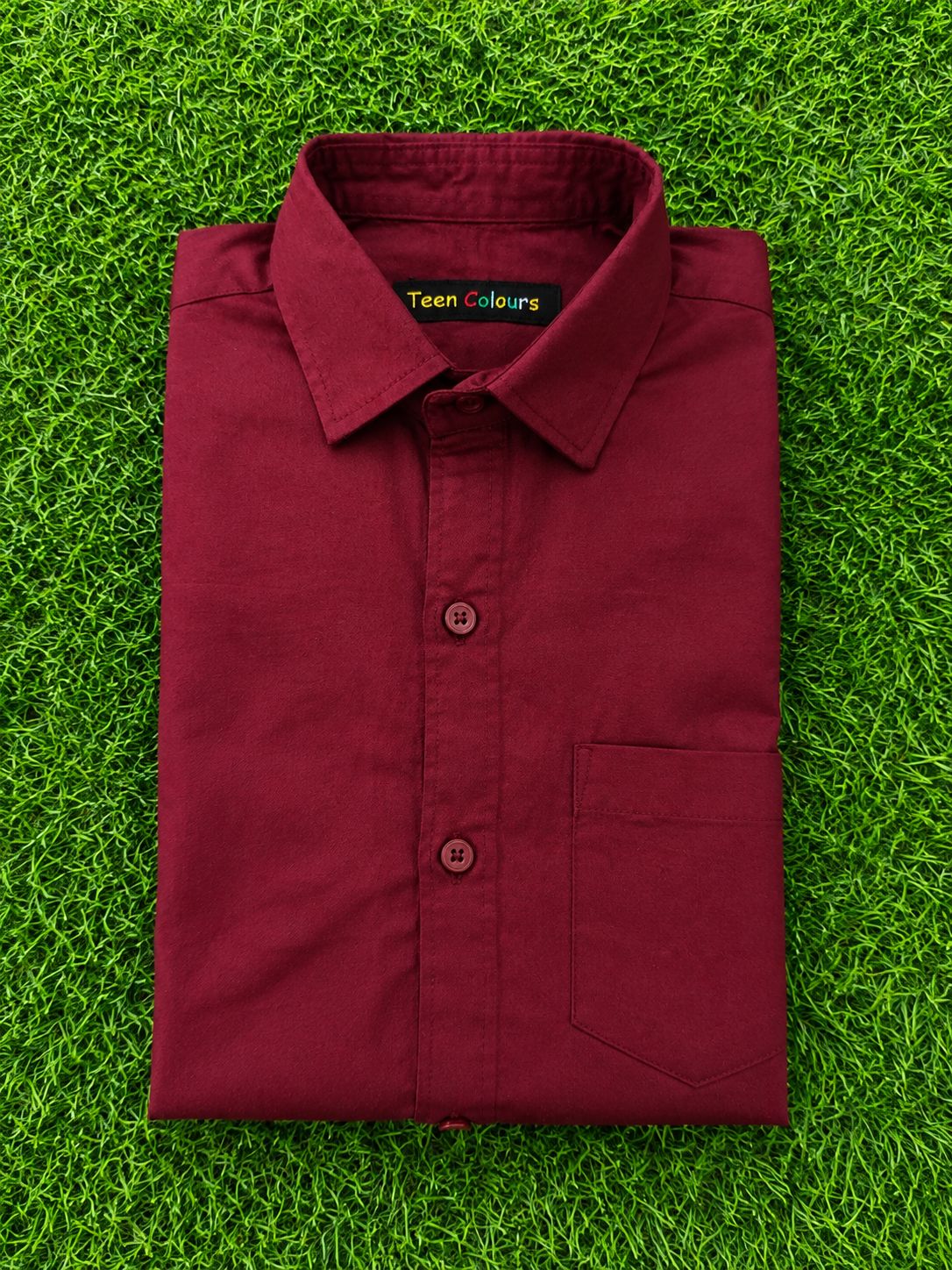 Boys Premium Maroon Collared Casual Wear Shirt
