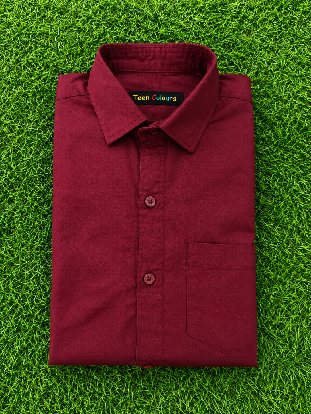 Boys Premium Maroon Collared Casual Wear Shirt