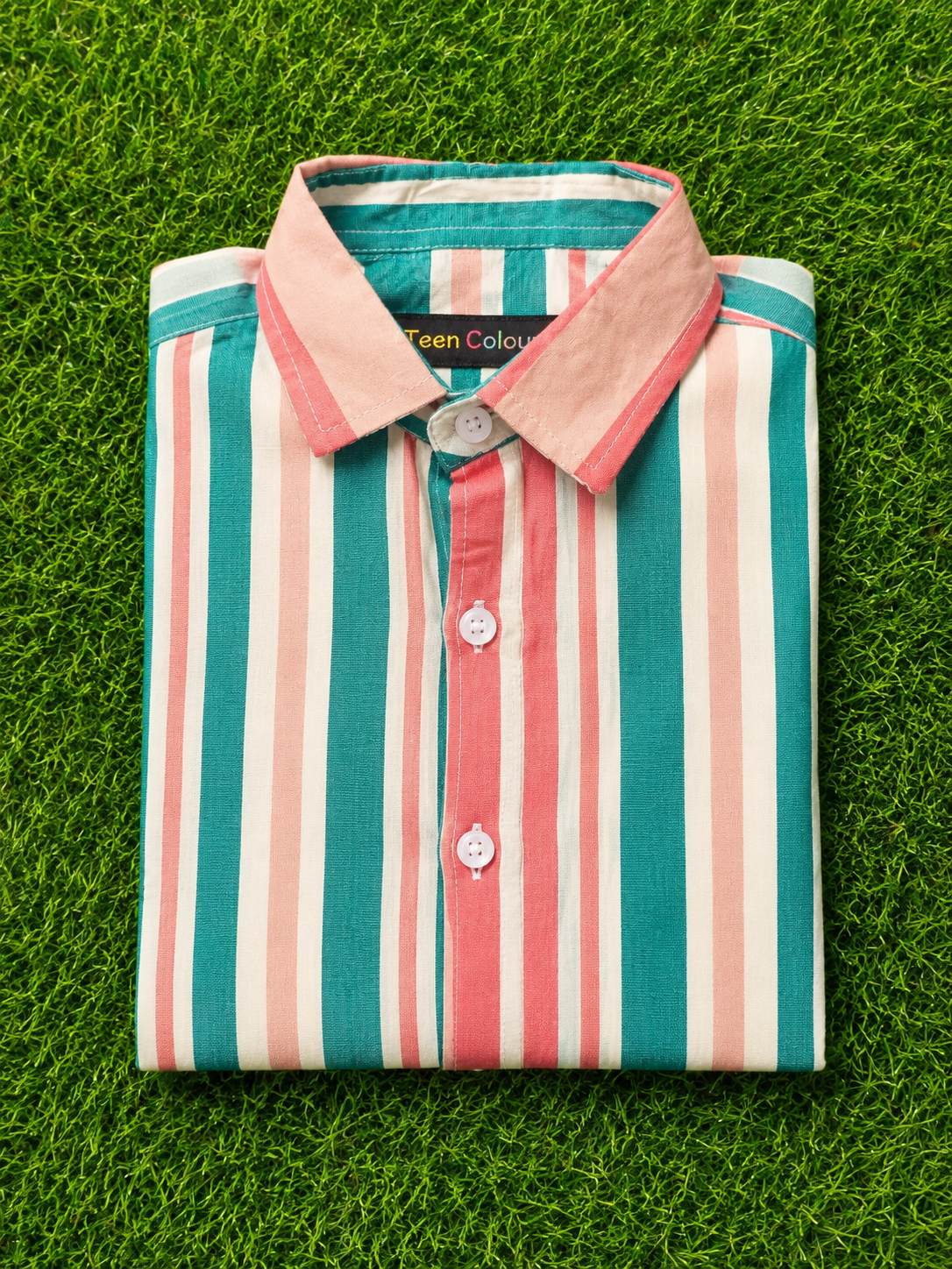 Boys Premium Vertical Stripe Regular Fit Cotton Shirt