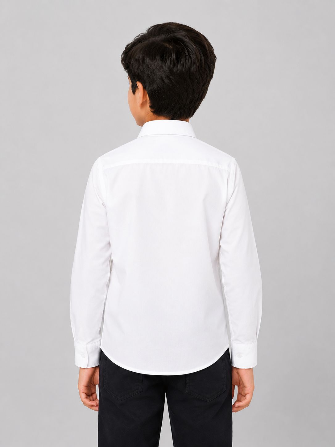 Boys' Premium White Formal Shirt with Chest Pocket