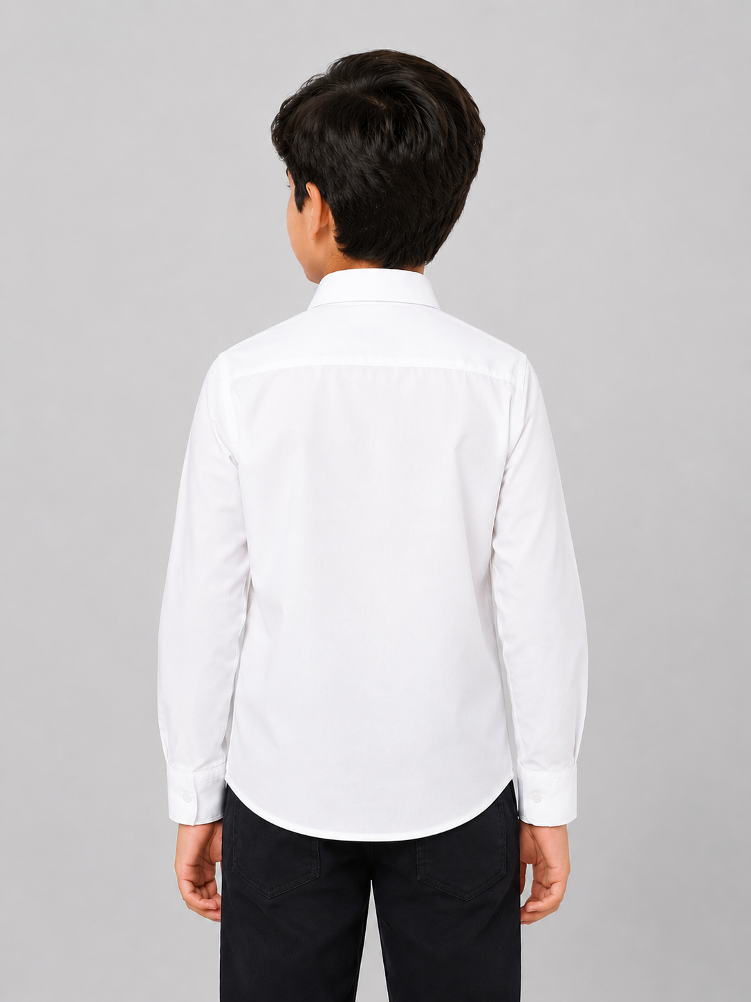 Boys' Premium White Formal Shirt with Chest Pocket