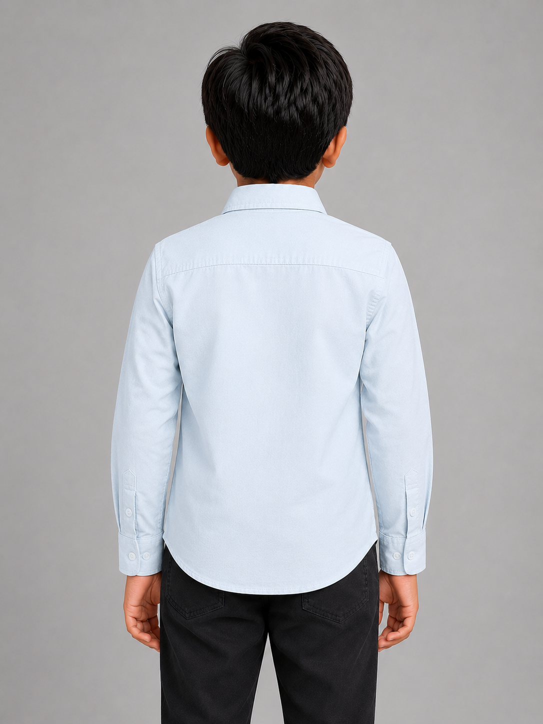 Boys Ice Blue Solid Casual Cotton Shirt | Half Sleeves | Regular Fit