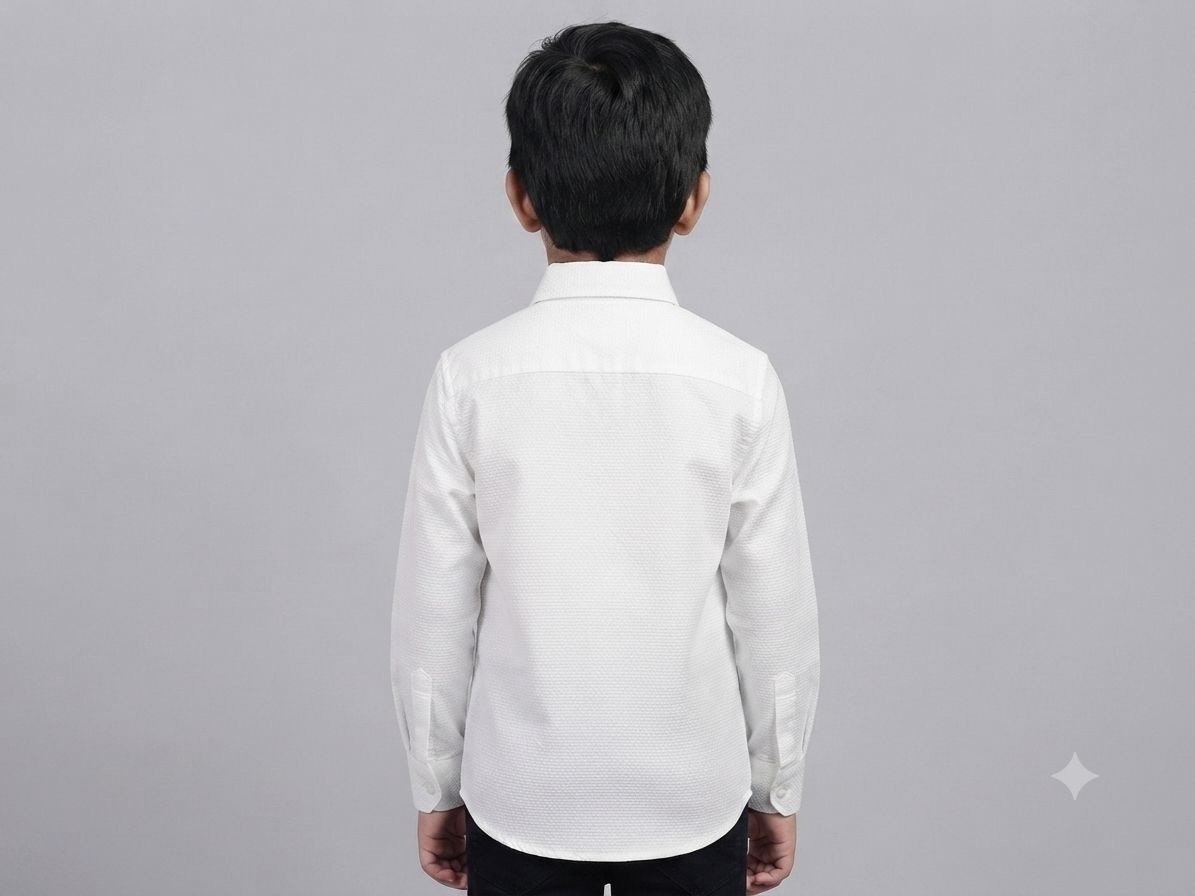 Boys' Premium Casual white Button Down Shirt