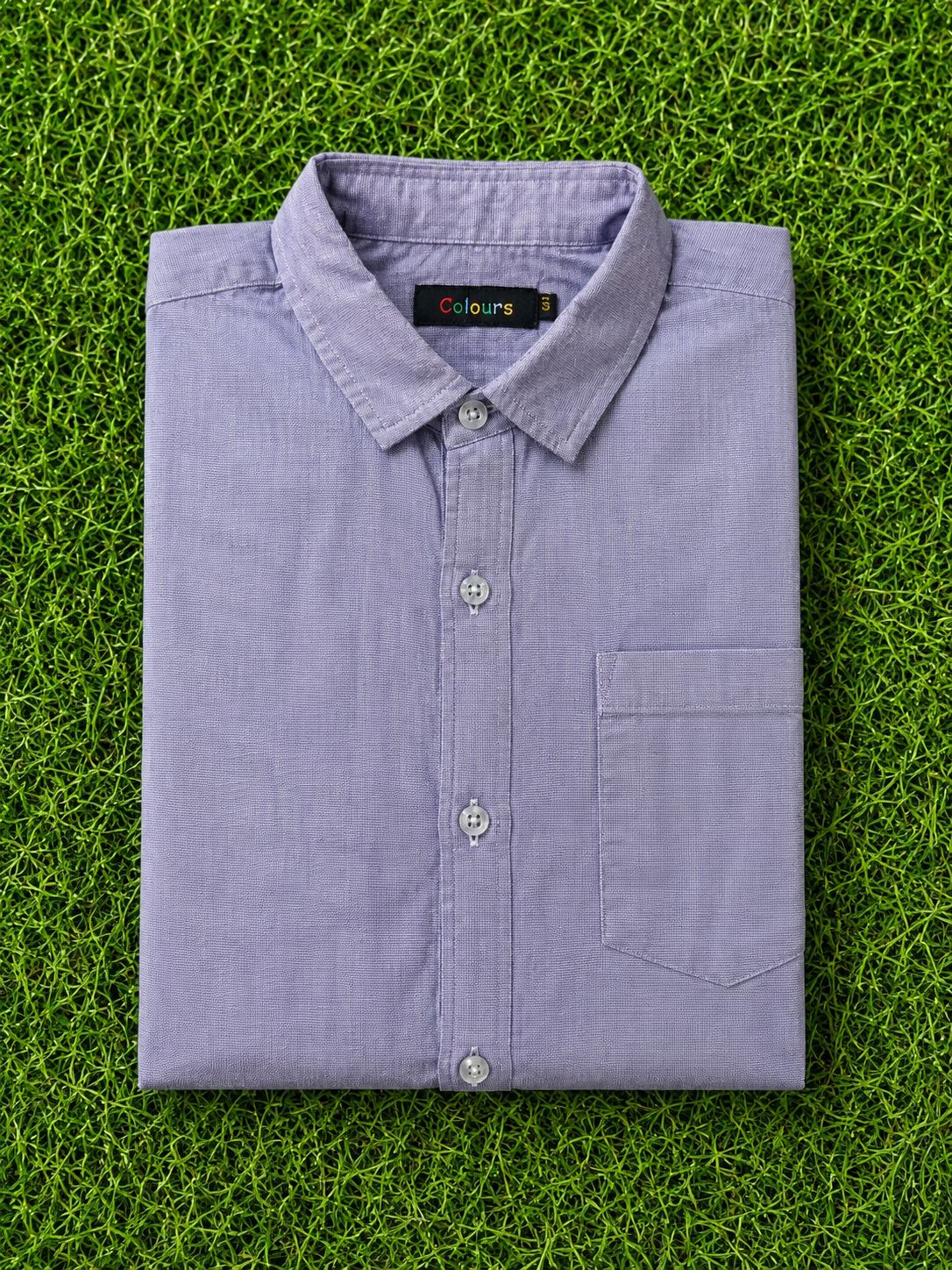 BrandName Boys Solid Long Sleeve Button Down Shirt (Purple)