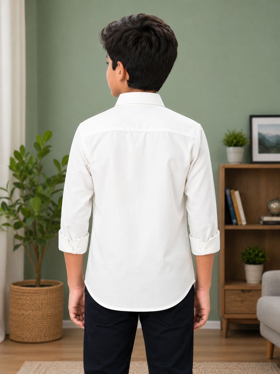 Boys Stylish Dark Grey Full Sleeve Casual Wear Shirt