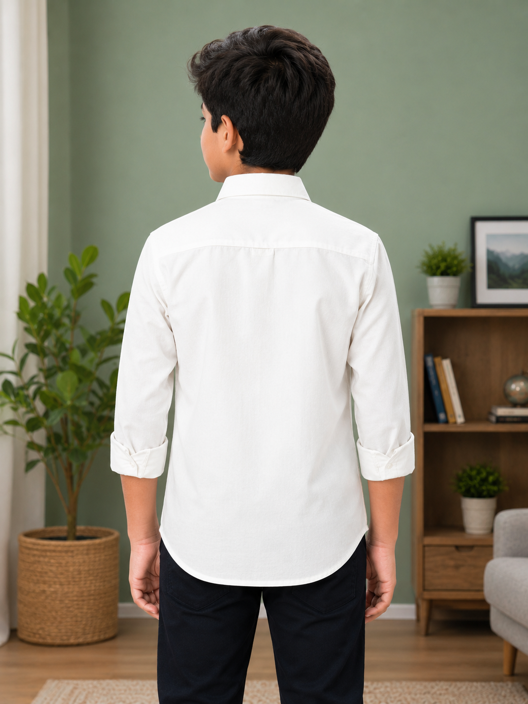 Boys Stylish Dark Grey Full Sleeve Casual Wear Shirt
