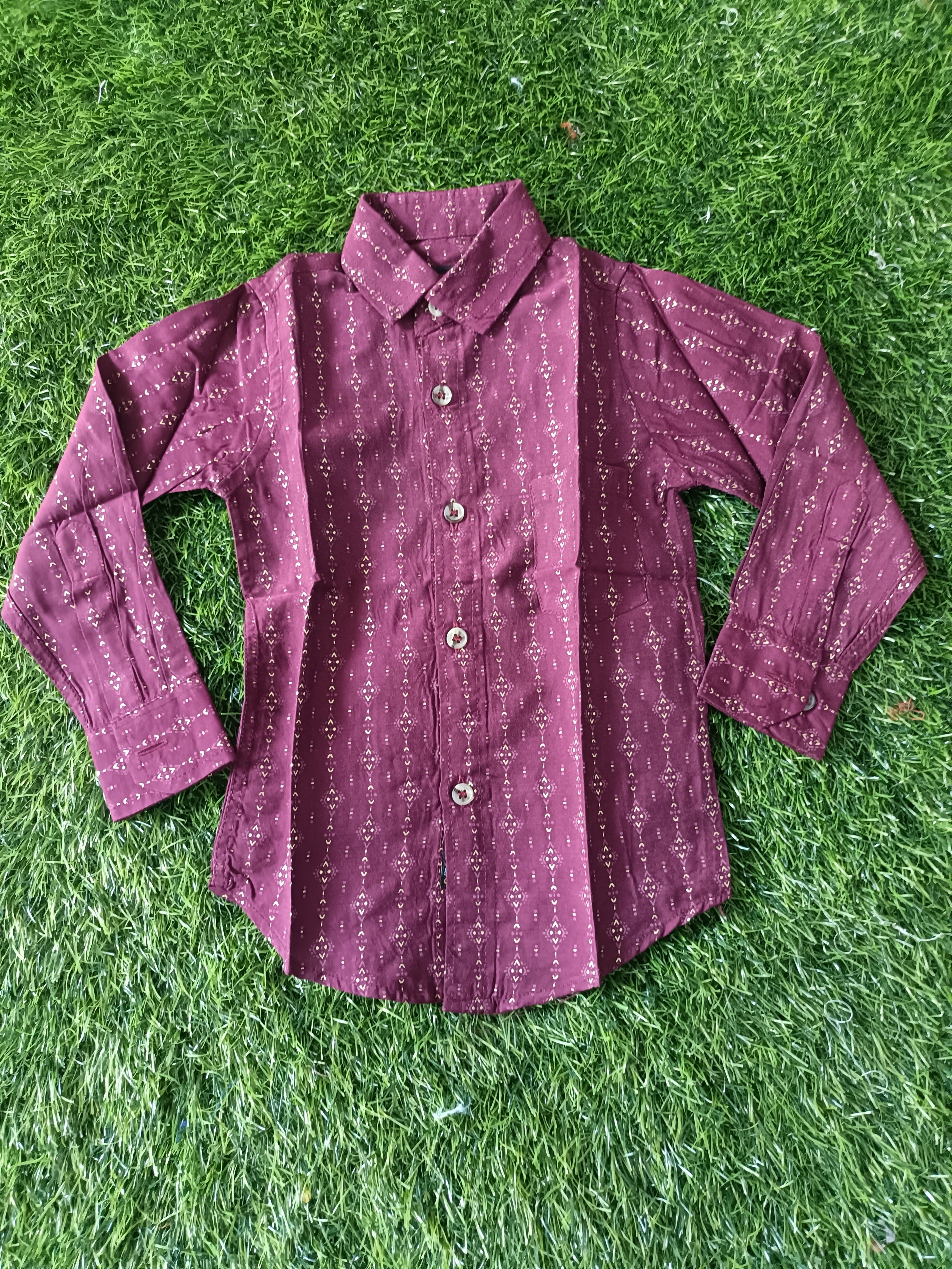Boy's Casual Navy blue Shirt with Red and White Vertical Stripes