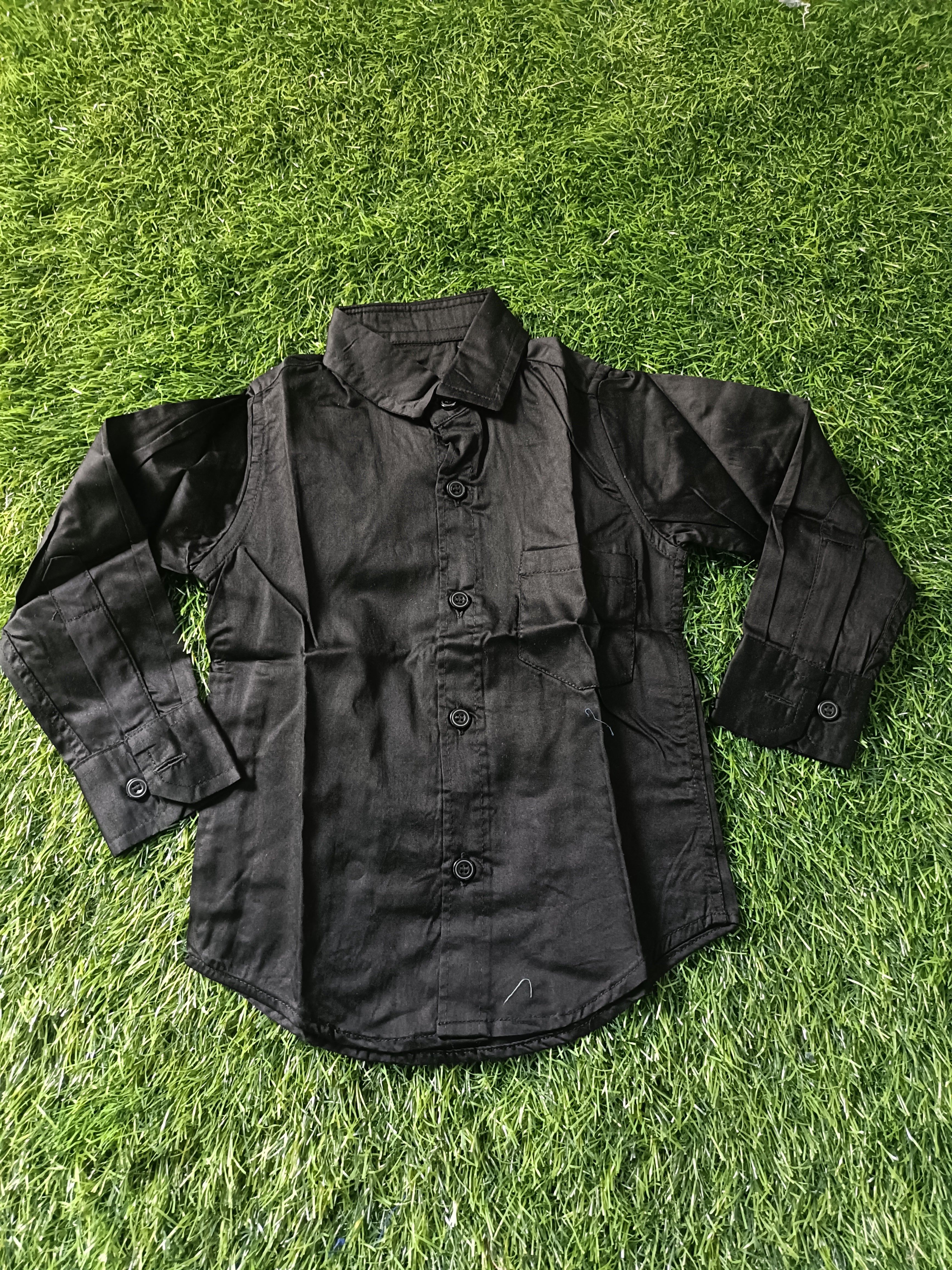Boys Classic Black Full Sleeve Shirt with Pocket