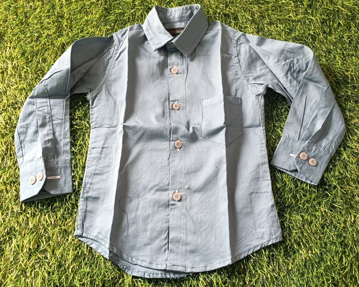 Boys Sky Blue Regular Fit Casual Cotton Shirt