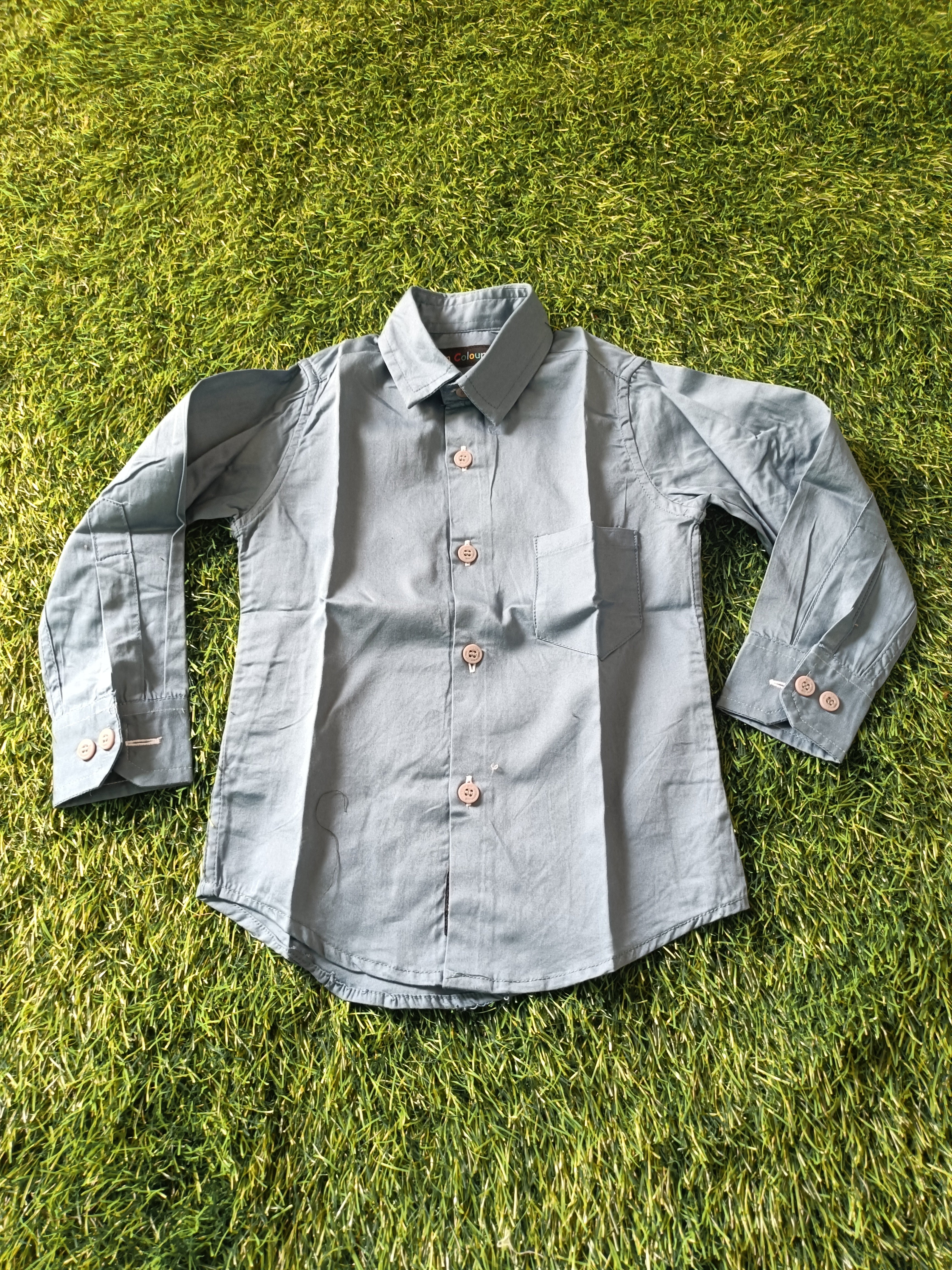 Boys Sky Blue Regular Fit Casual Cotton Shirt