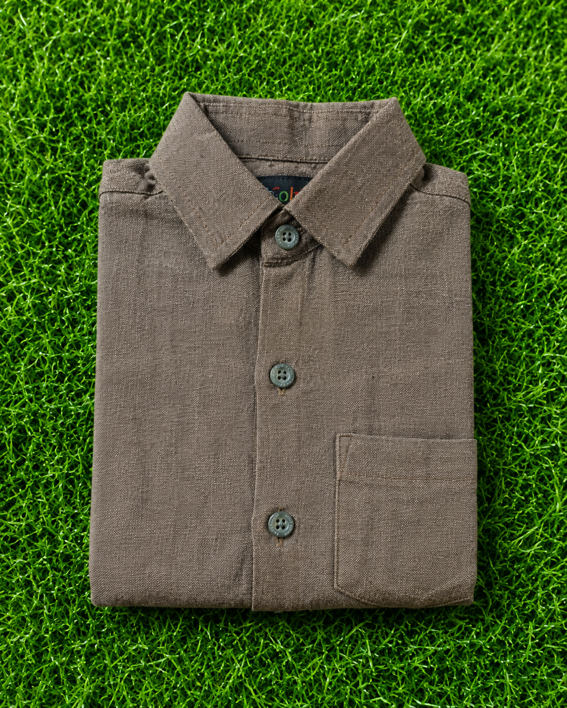 Boys Premium Taupe Brown Collared Casual Wear Shirt