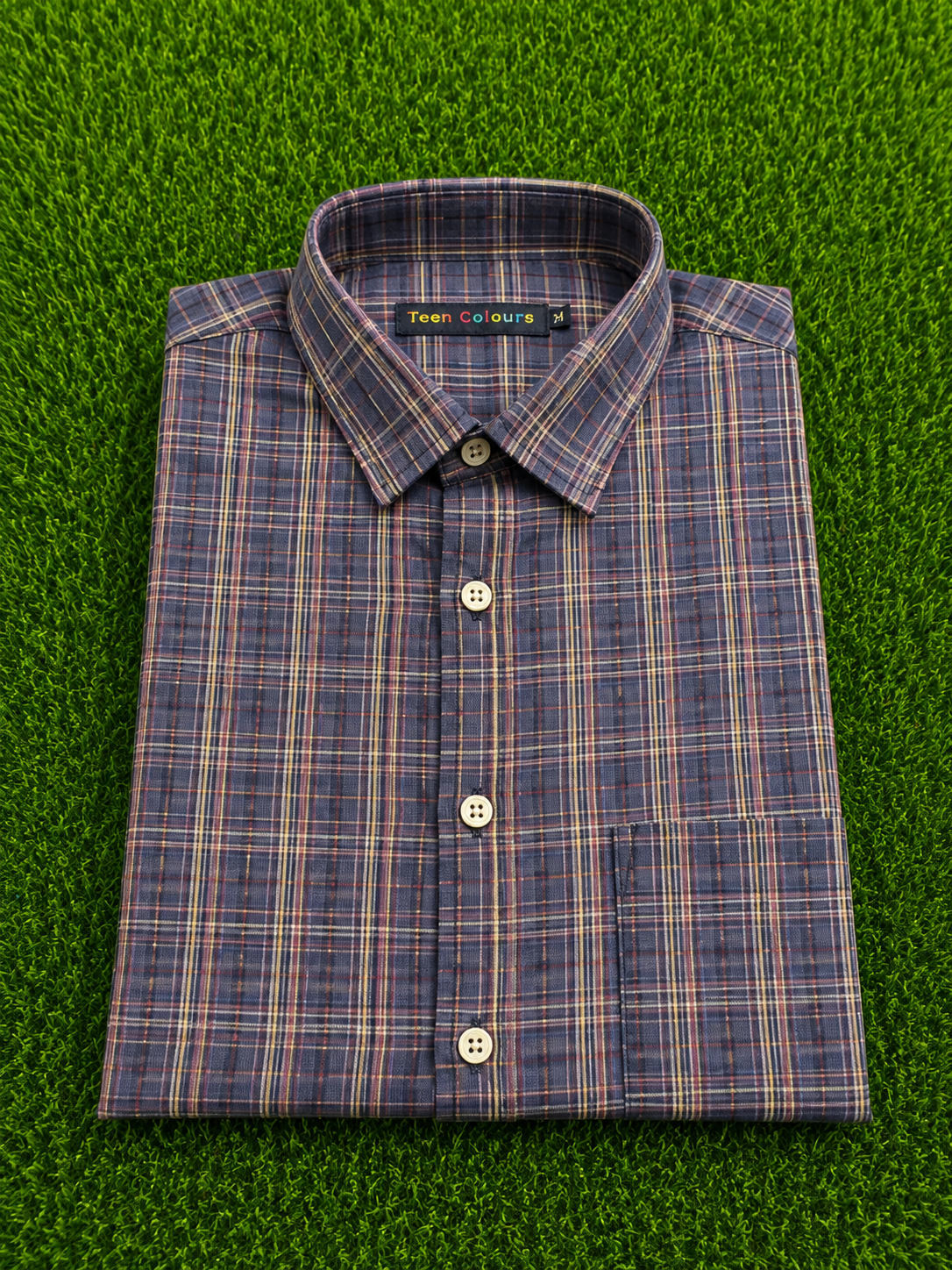 Teen Colours Men's Multicolor Check Pattern Cotton Casual Shirt Full Sleeve Regular Fit